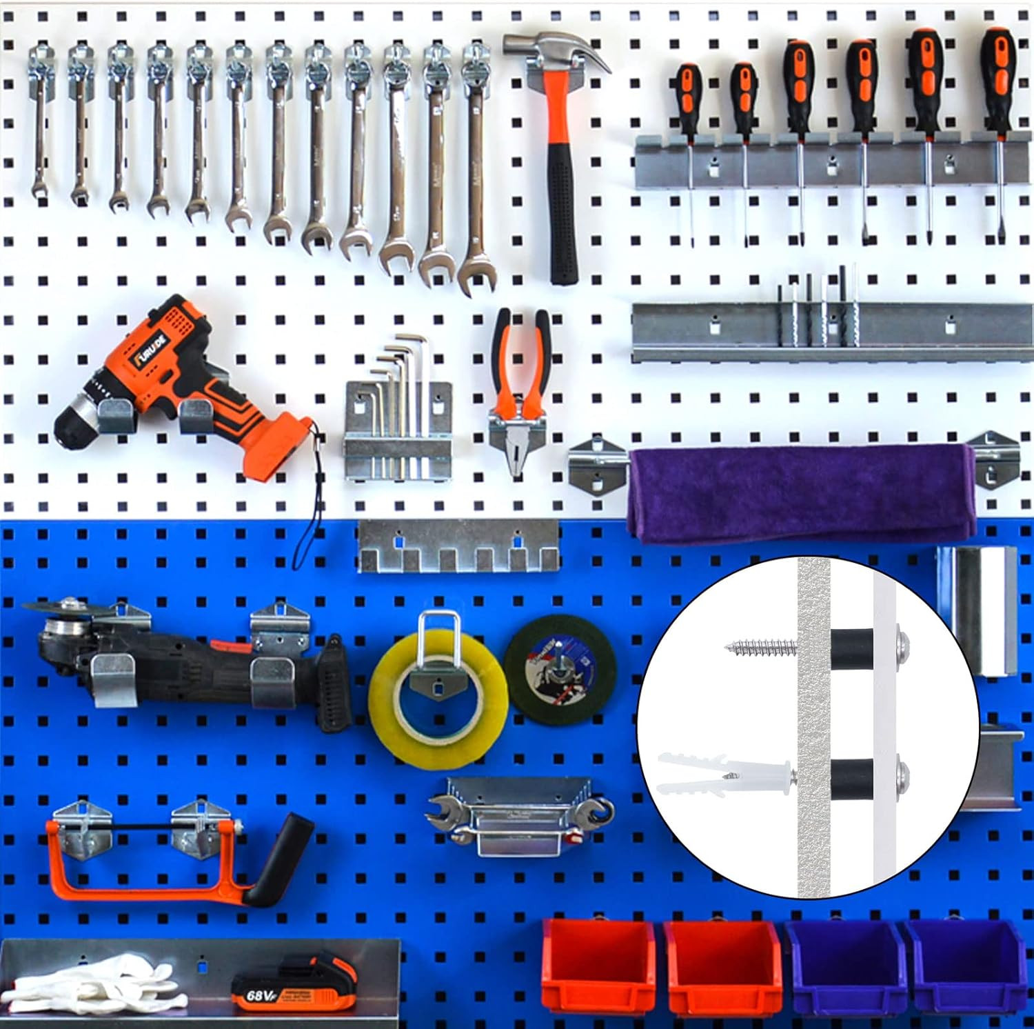 200 Pieces Pegboard Mounting Kit Wall Peg Boards Installation Accessories Pegboa
