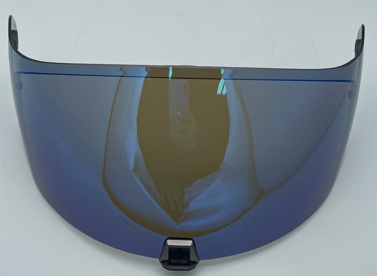 Scorpion EXO-R420 R330 Face Shield Blue Mirrored Open Package