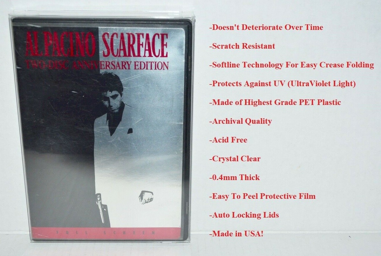 10 DVD DVD's Plastic Clear Protectors Cases Sleeves Display Boxes