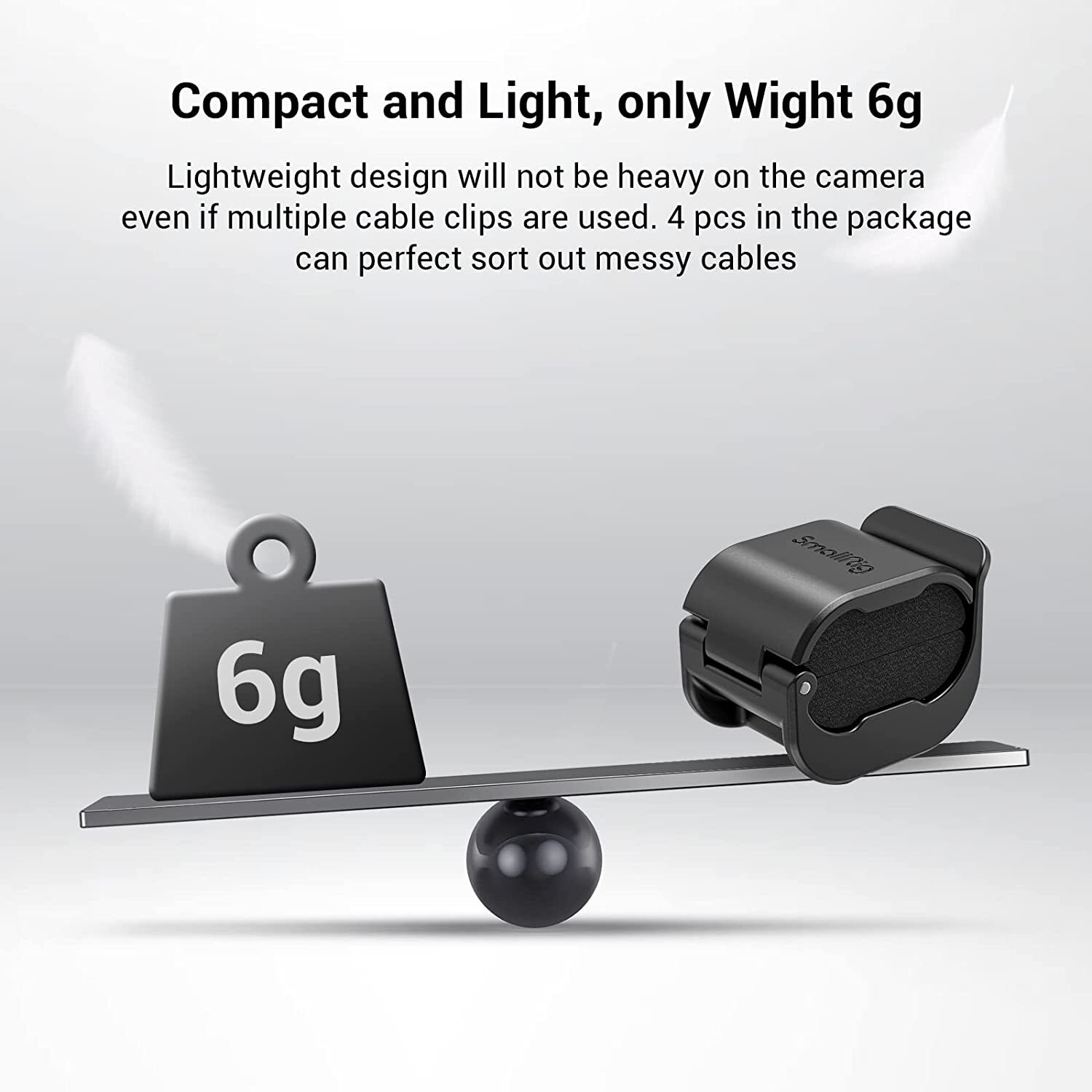 SmallRig Camera Cable Clamp 4 pcs for HDMI / SDI / Microphone Cables 2-6mm 3685