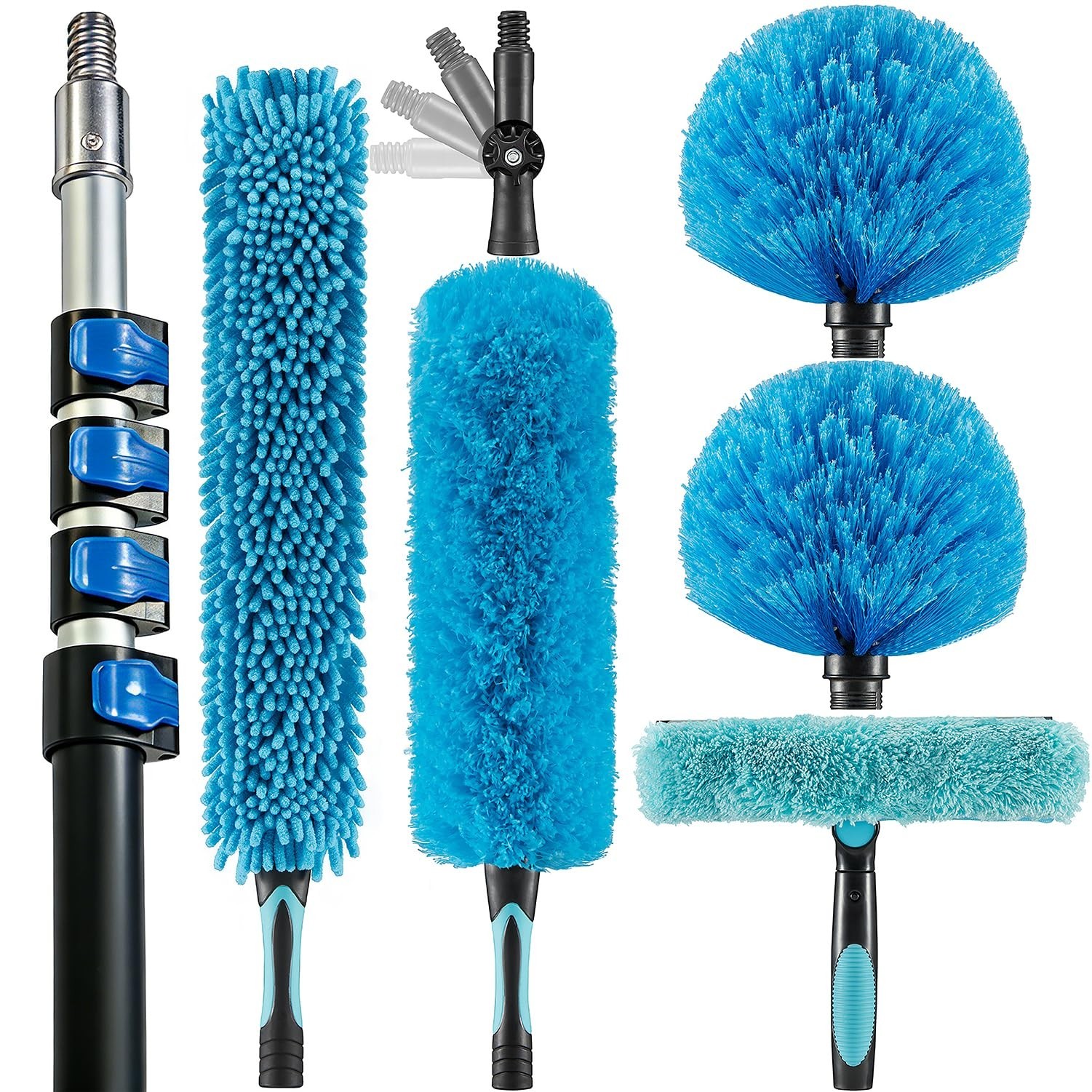 25 Foot High Ceiling Fan Duster with 6-18ft Extension Pole, Extendable Reusab...