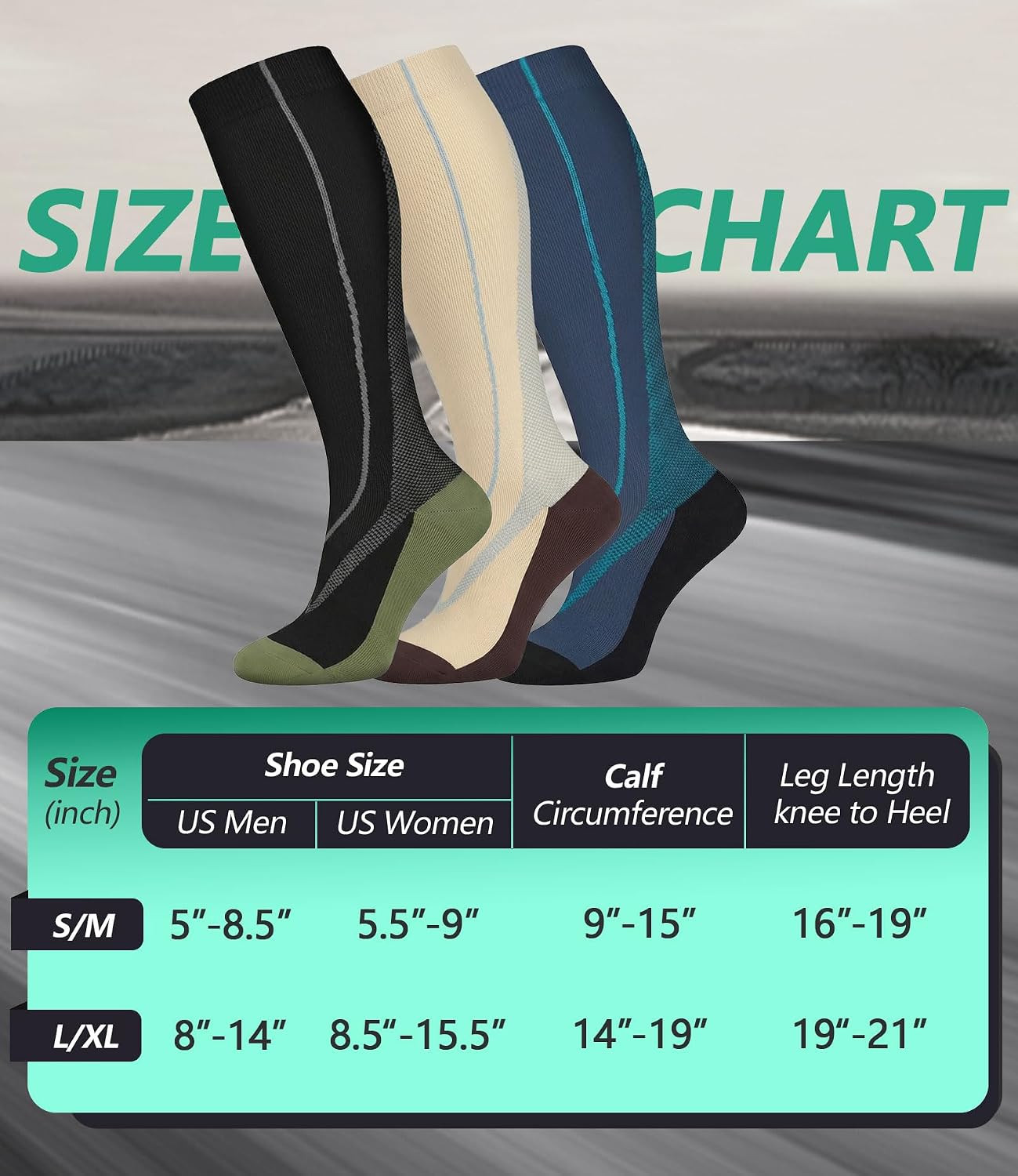 3 Pack Copper Compression Socks - Compression Socks Women & Men Circulation - Be