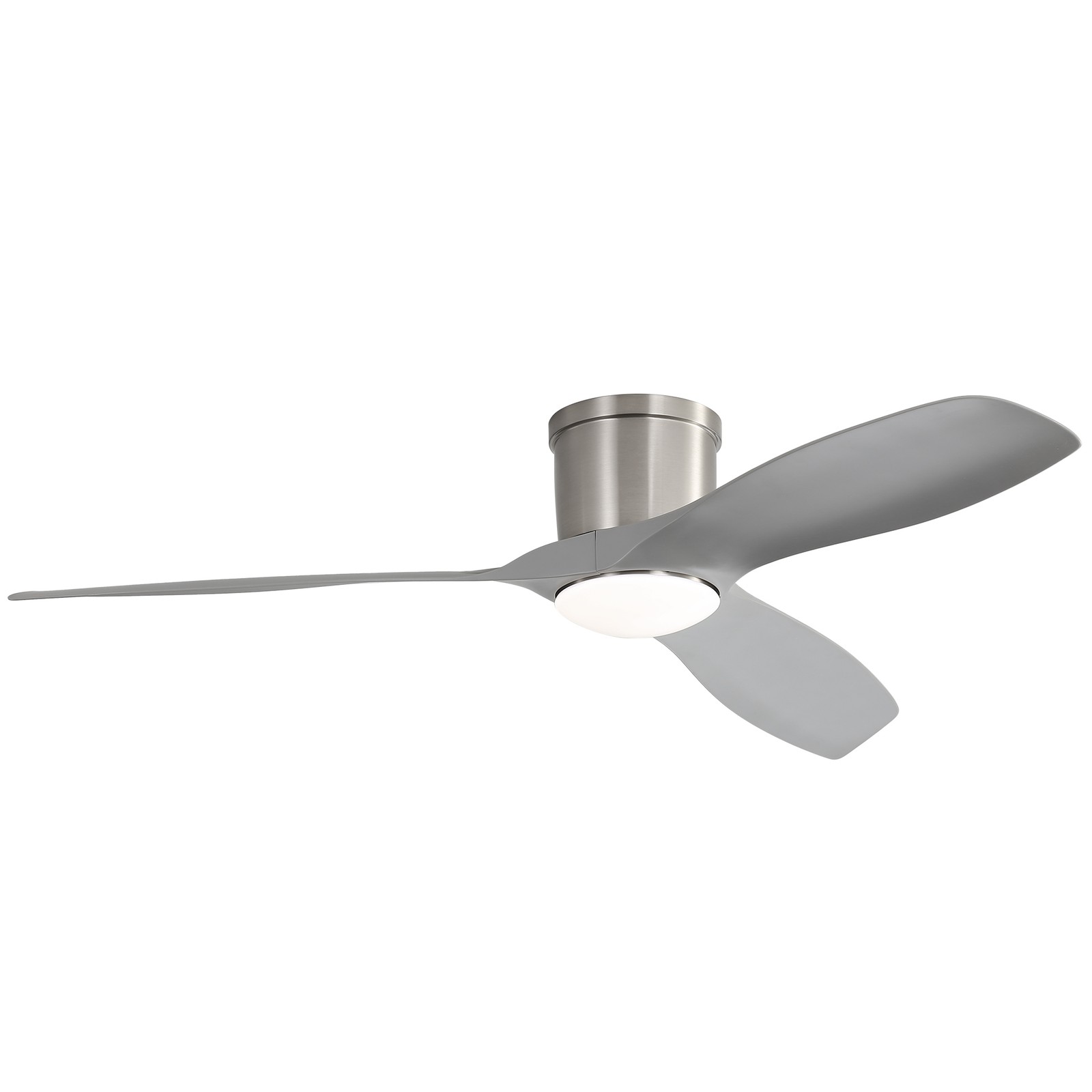 52"Flush Mount Ceiling Fan with Dimmable Led Light 3 ABS Fan Blades Reversible
