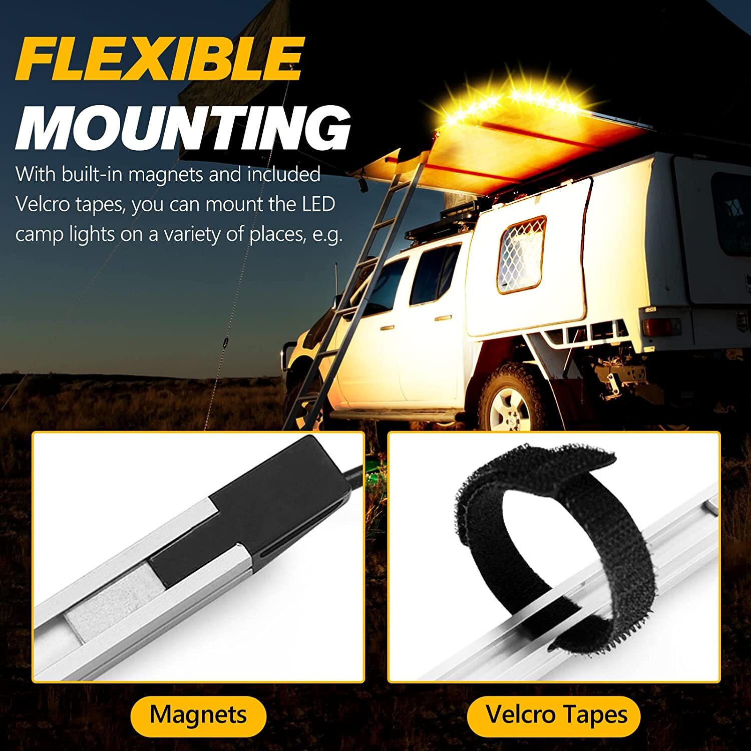 12V LED Interior Light Bar Aluminum Rigid String Lights with Dimmer Switch Water