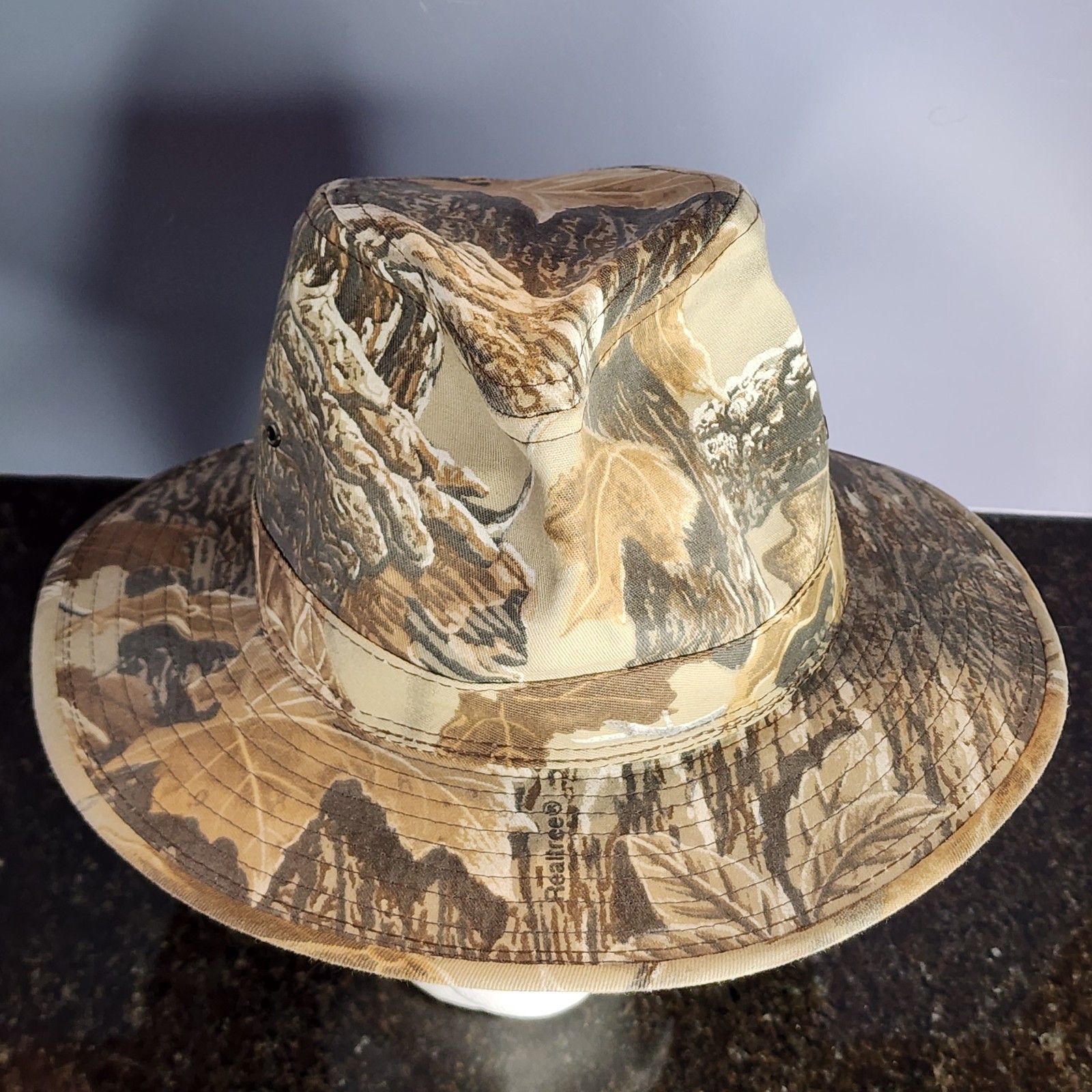 Vintage Realtree Advantage Camo Fedora Hat Safari Outback Hunting Mens Large USA