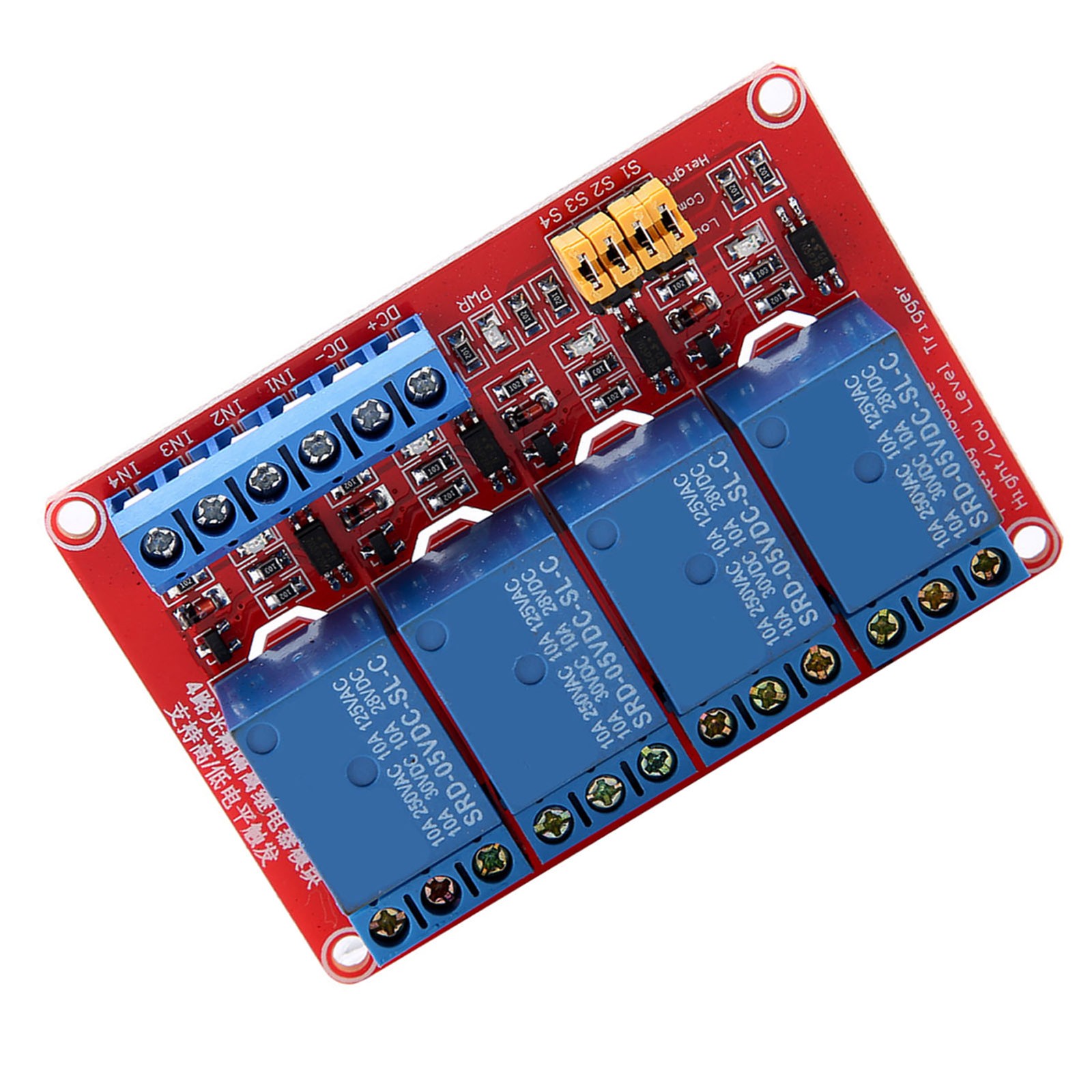 4 Channel Optocoupler Relay Module Board Stable Performance For Projects
