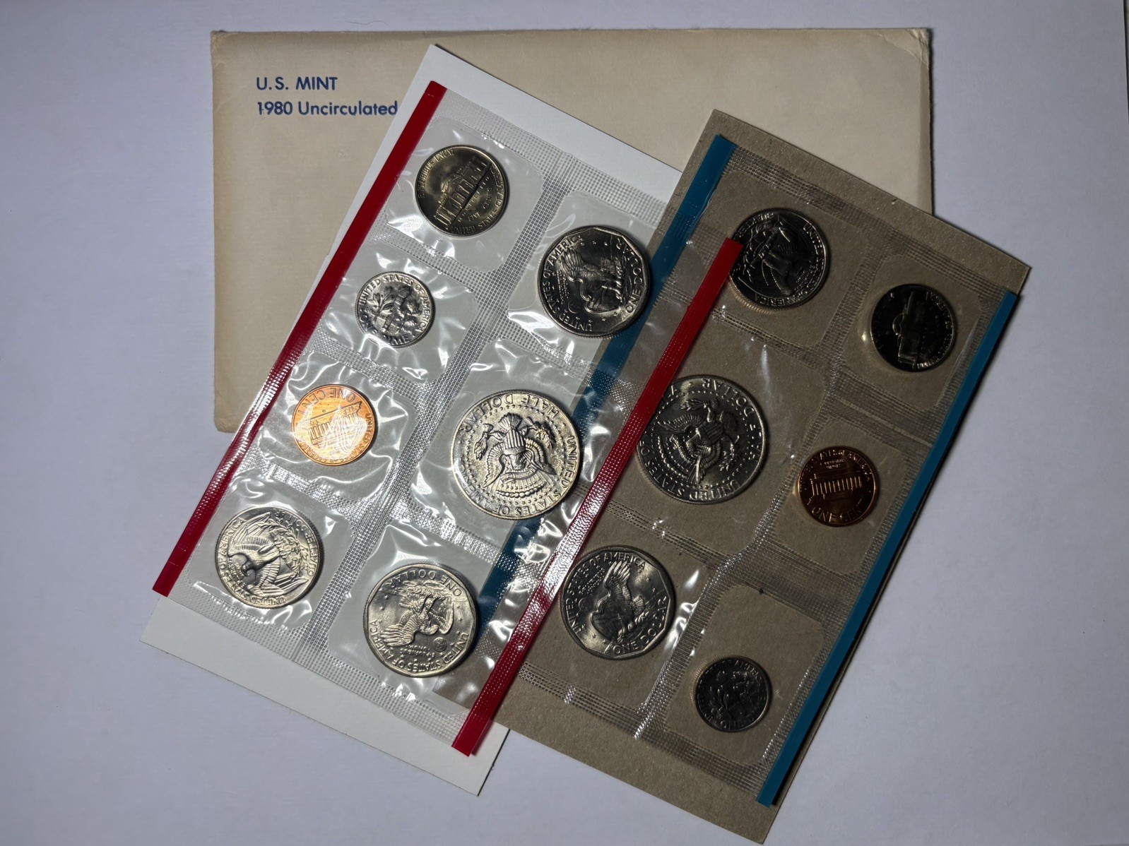U.S. Mint 1980 Uncirculated Coin Set with Original Envelope and Packaging