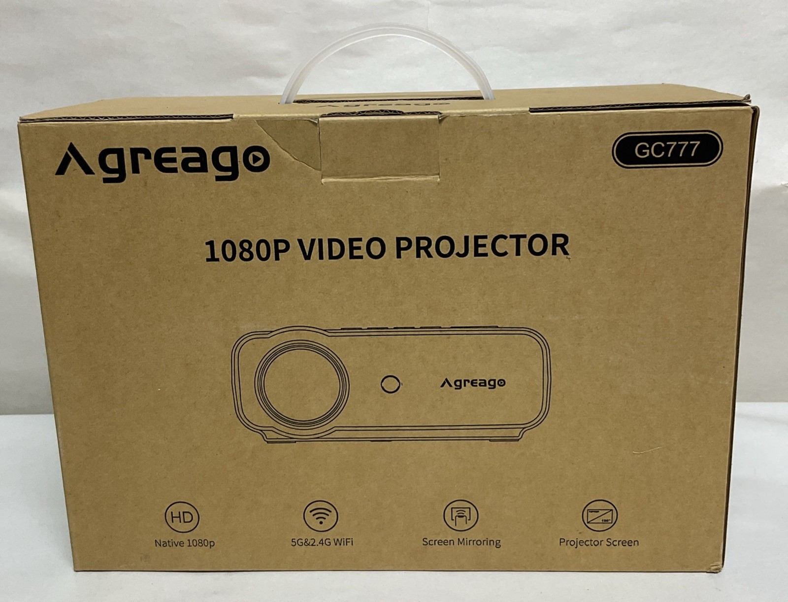 Agreago 1080p Video Projector With Screen Mirroring Model GC777- Free S&H