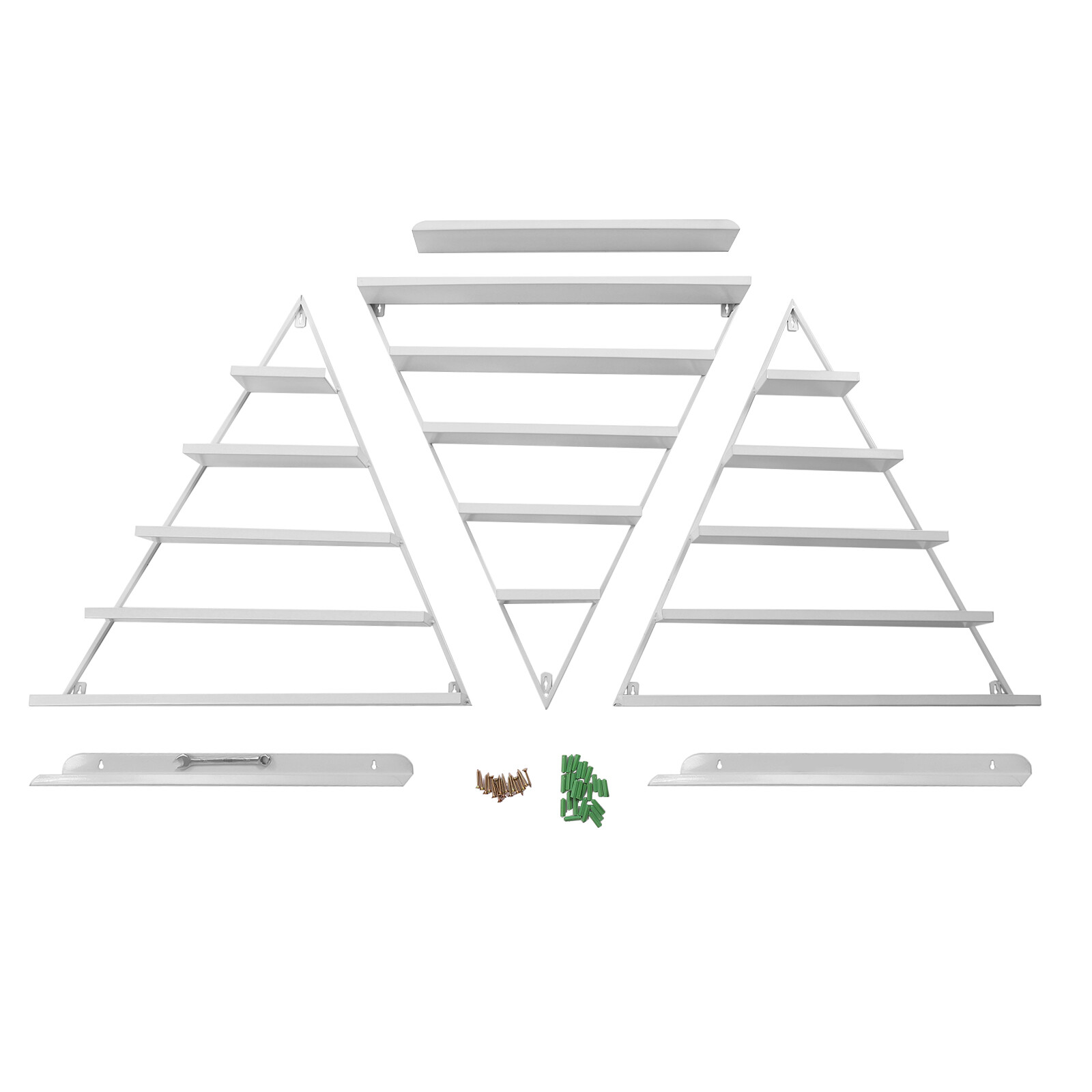 3 Pcs Triangle Wall-mounted?Nail?Polish?Display?Racks 5-Tier White Display Shelf