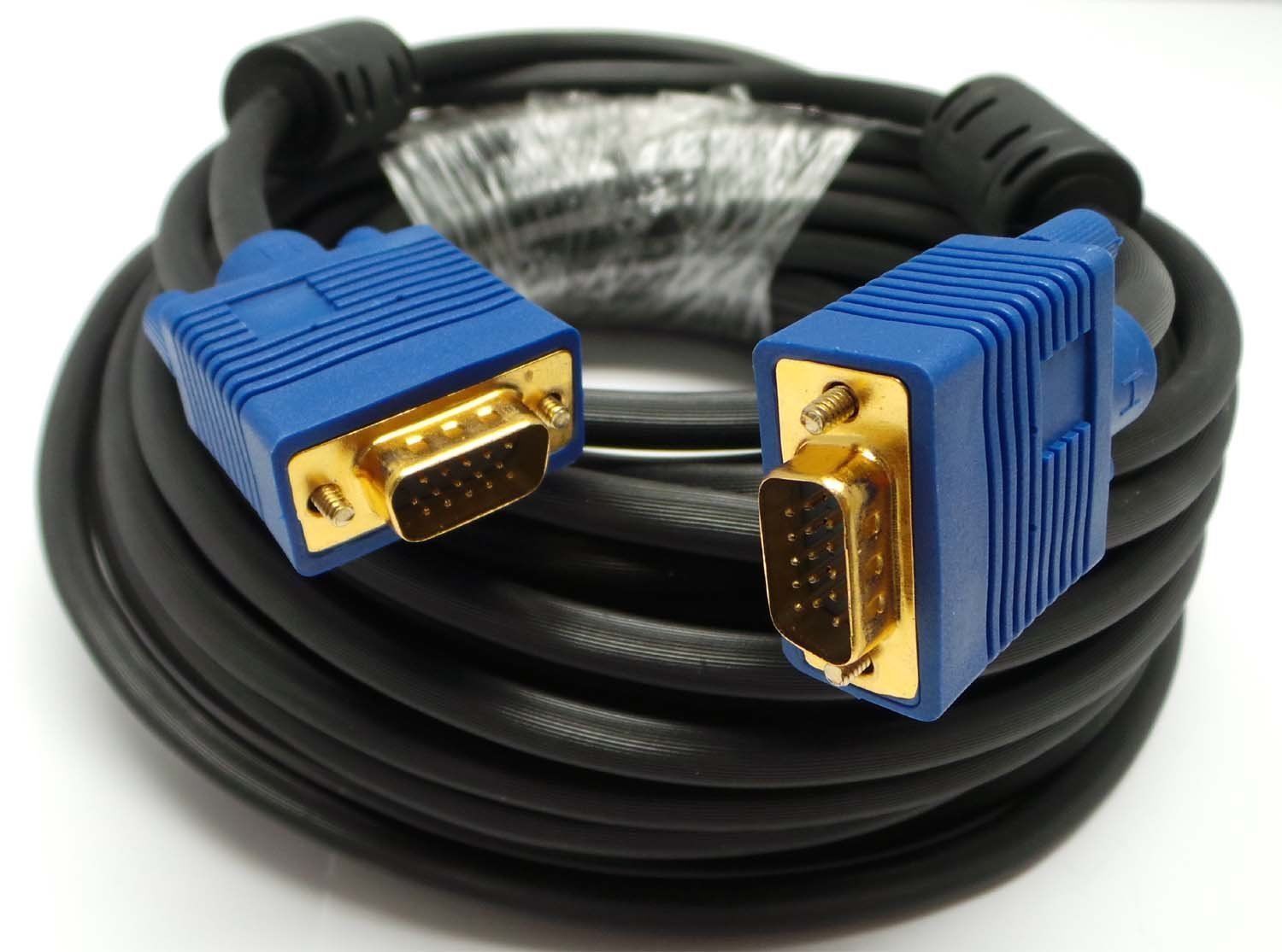 100FT 15 PIN BLUE Connector SVGA VGA ADAPTER Monitor Male Cable CORD FOR PC TV
