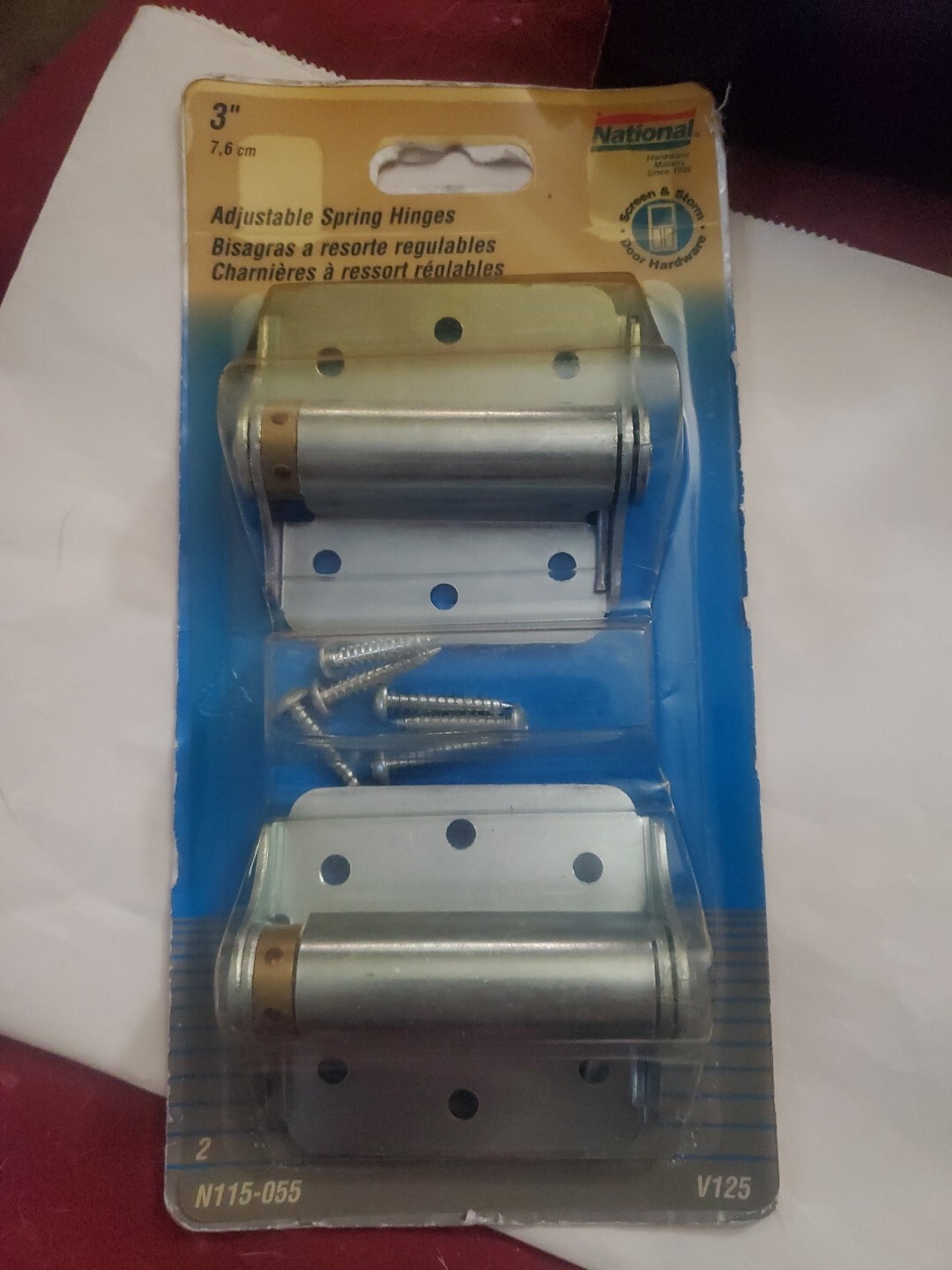 National Hardware N115-055 V125 Adjustable Spring Hinges 3" NEW