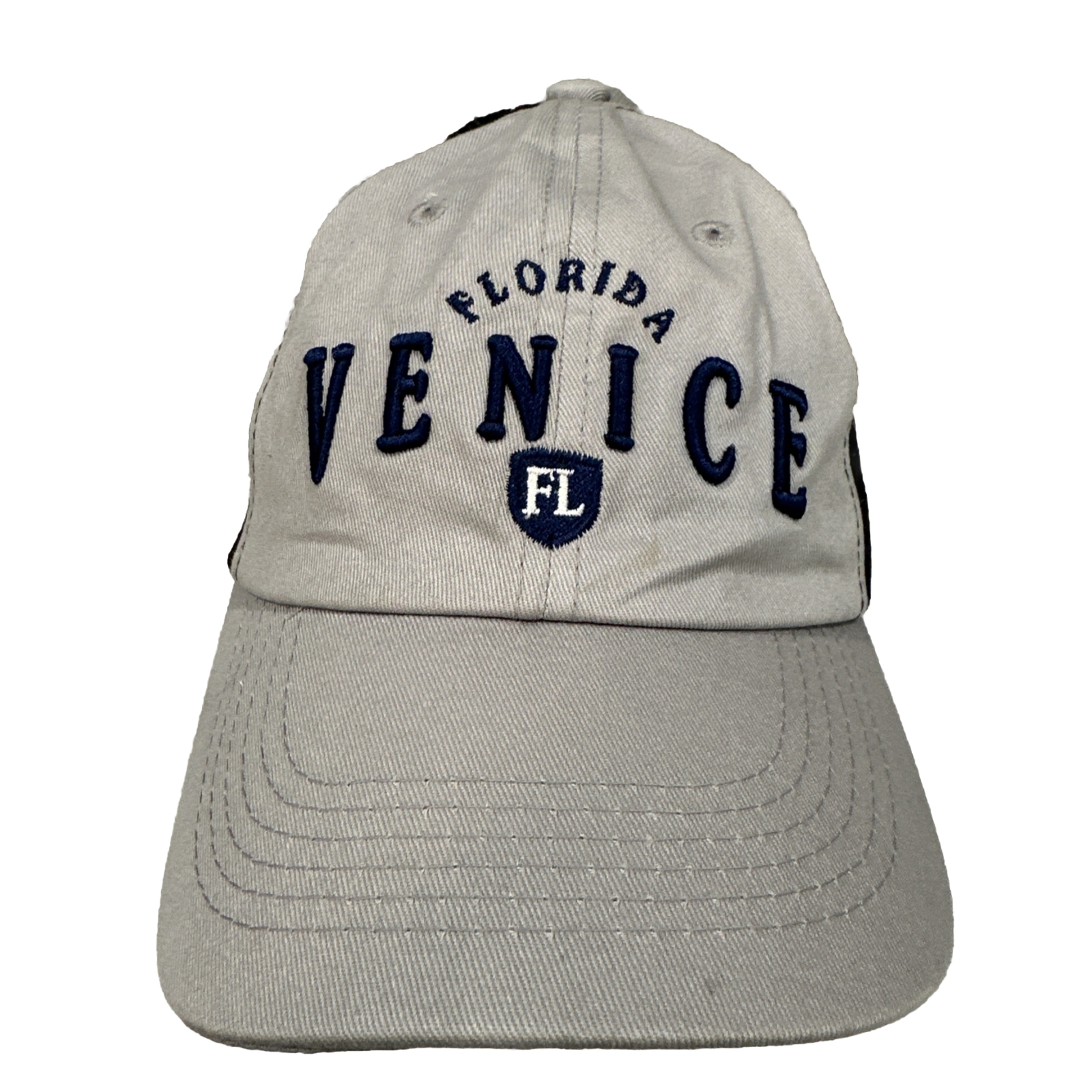 Florida Venice Florida Trucker Hat Blue Gray with Black Mesh Hook Loop