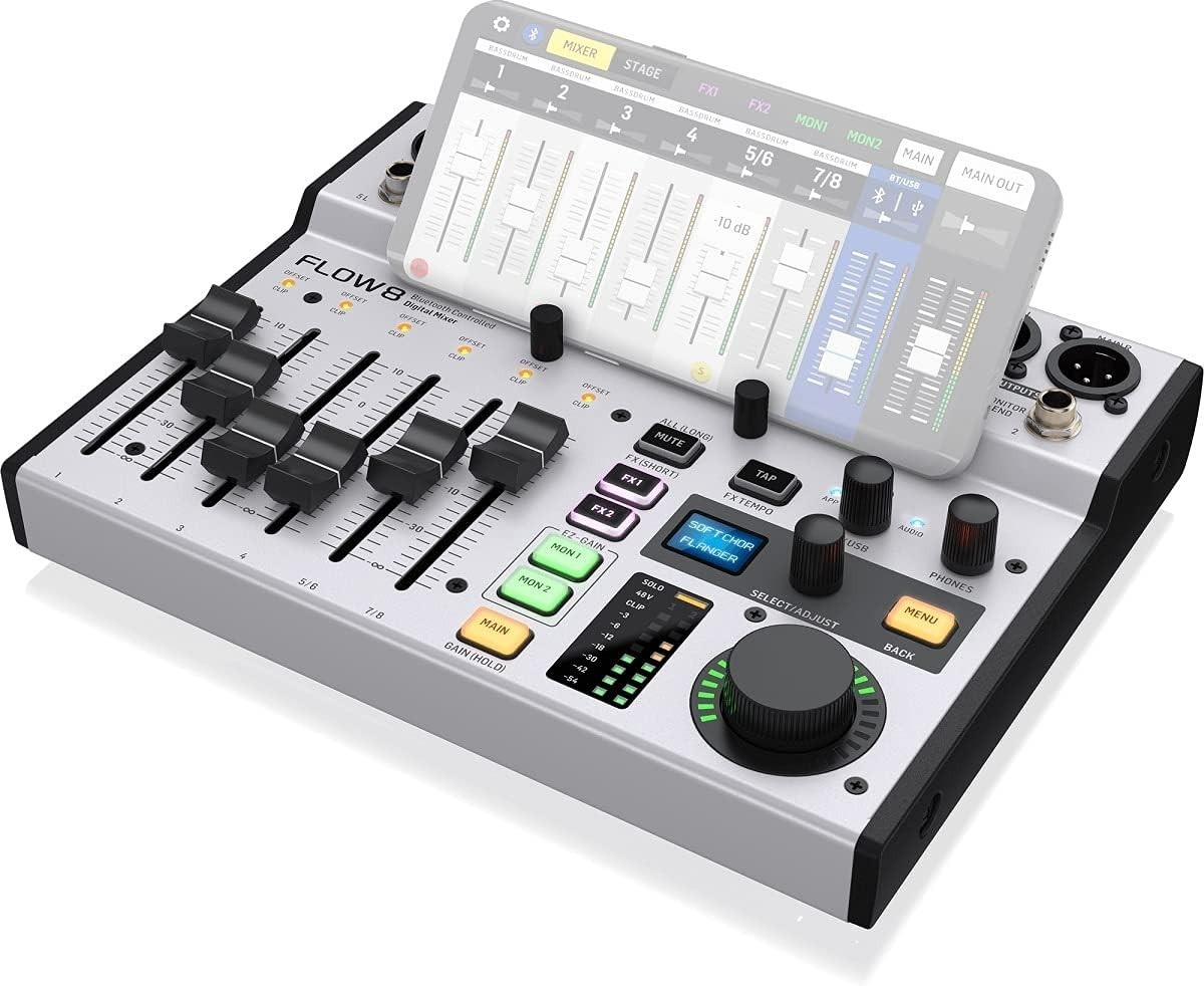 Behringer Digital Mixer 8-Channel with USB Audio Interface Bluetooth Remote
