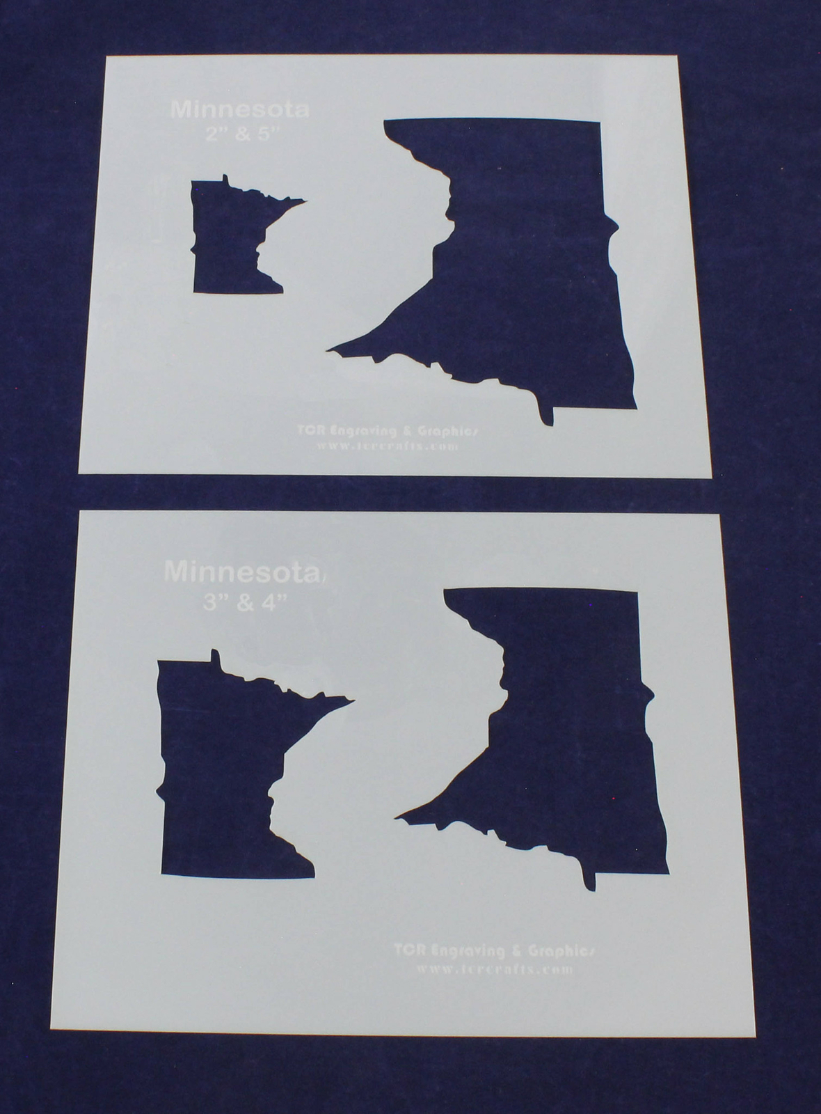 State of Minnesota Stencil 2 Piece Set- 4 Image Sizes