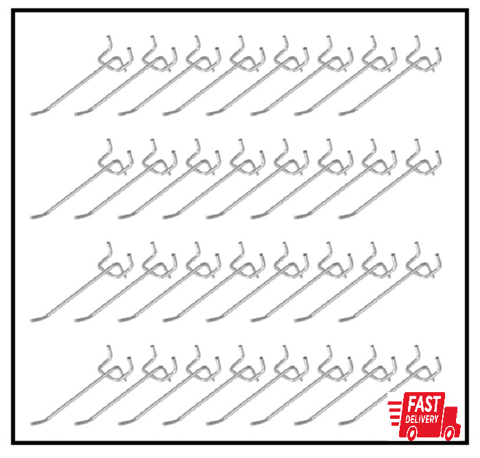 100 Pack 4 Inch Pegboard Hooks, Heavy Duty Metal Peg Board Accessories Fit 1/4"