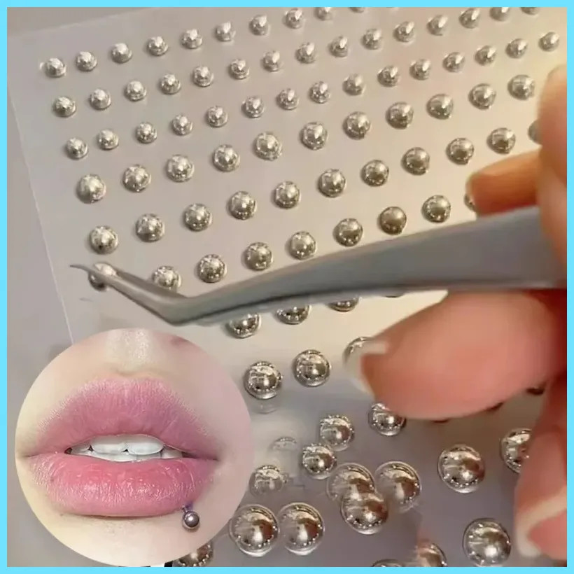 180pcs Non Piercing Lip Nails Sticker Selfadhesive Waterproof Reusable Fake Lip
