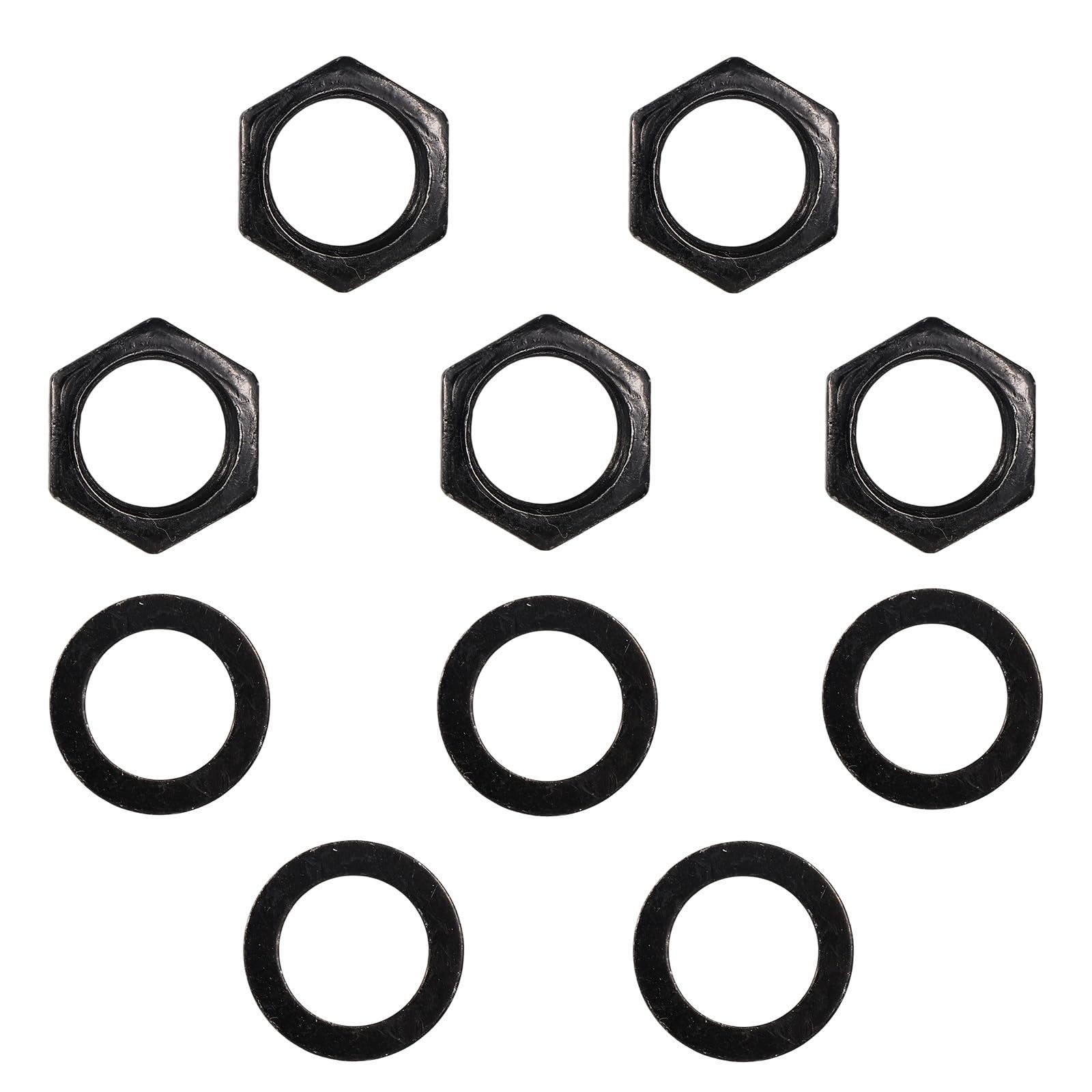 5 Set of Guitar Jack Nut and Washer, Alloy Thread 3/8" Input Output Jack Nut ...