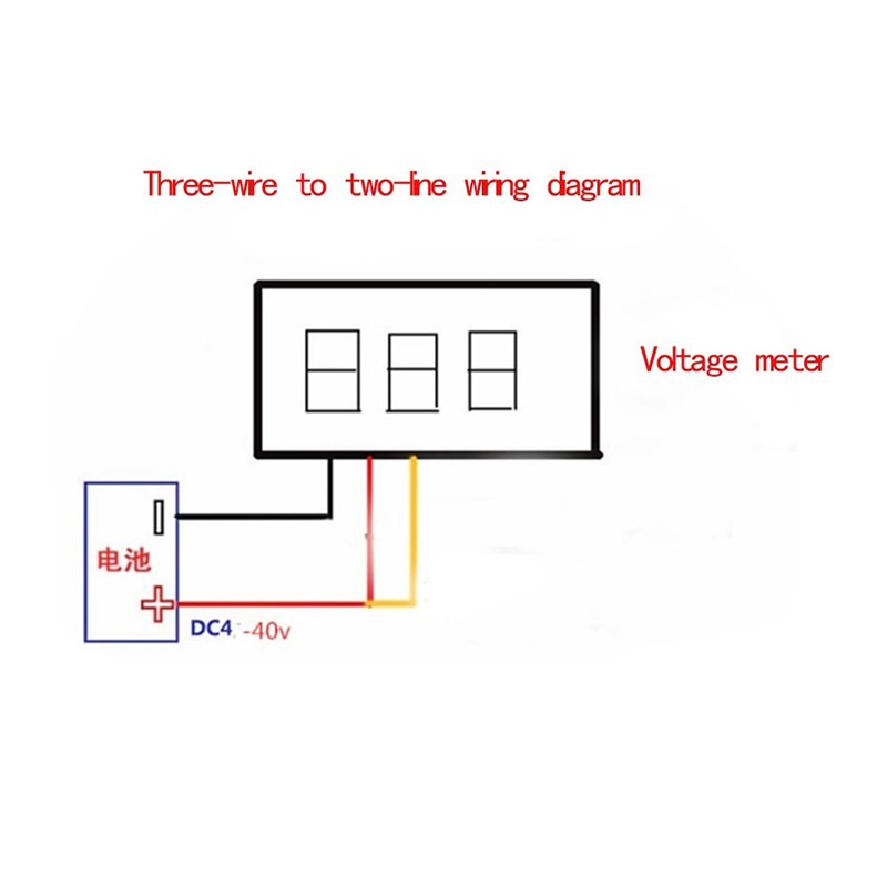 Ultra Small Digital DC Voltage Meter LED Voltage Display Three Wire DC0-100V