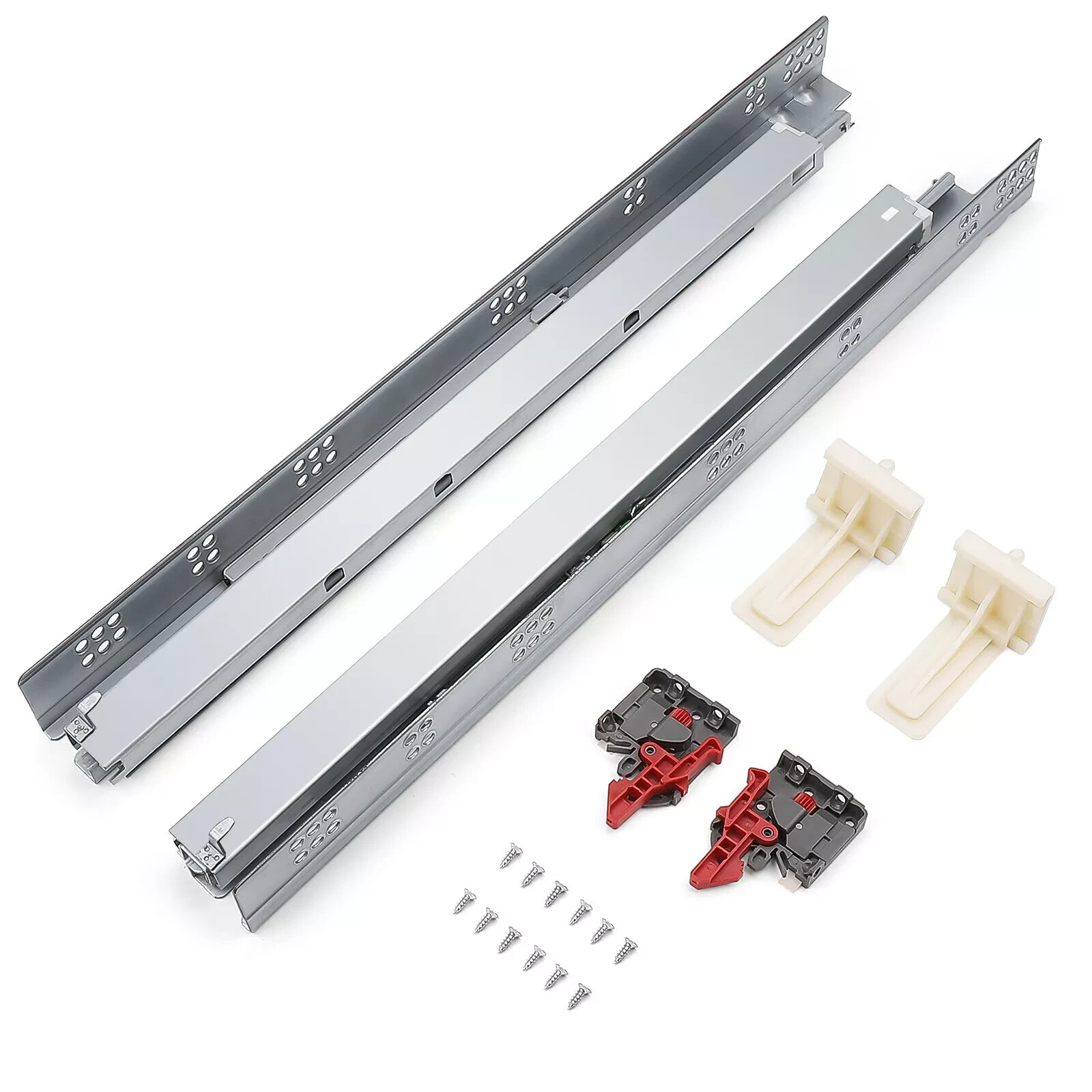 2 sets Self Soft Close Under/Bottom Rear Mounting Drawer Slides  21 inch