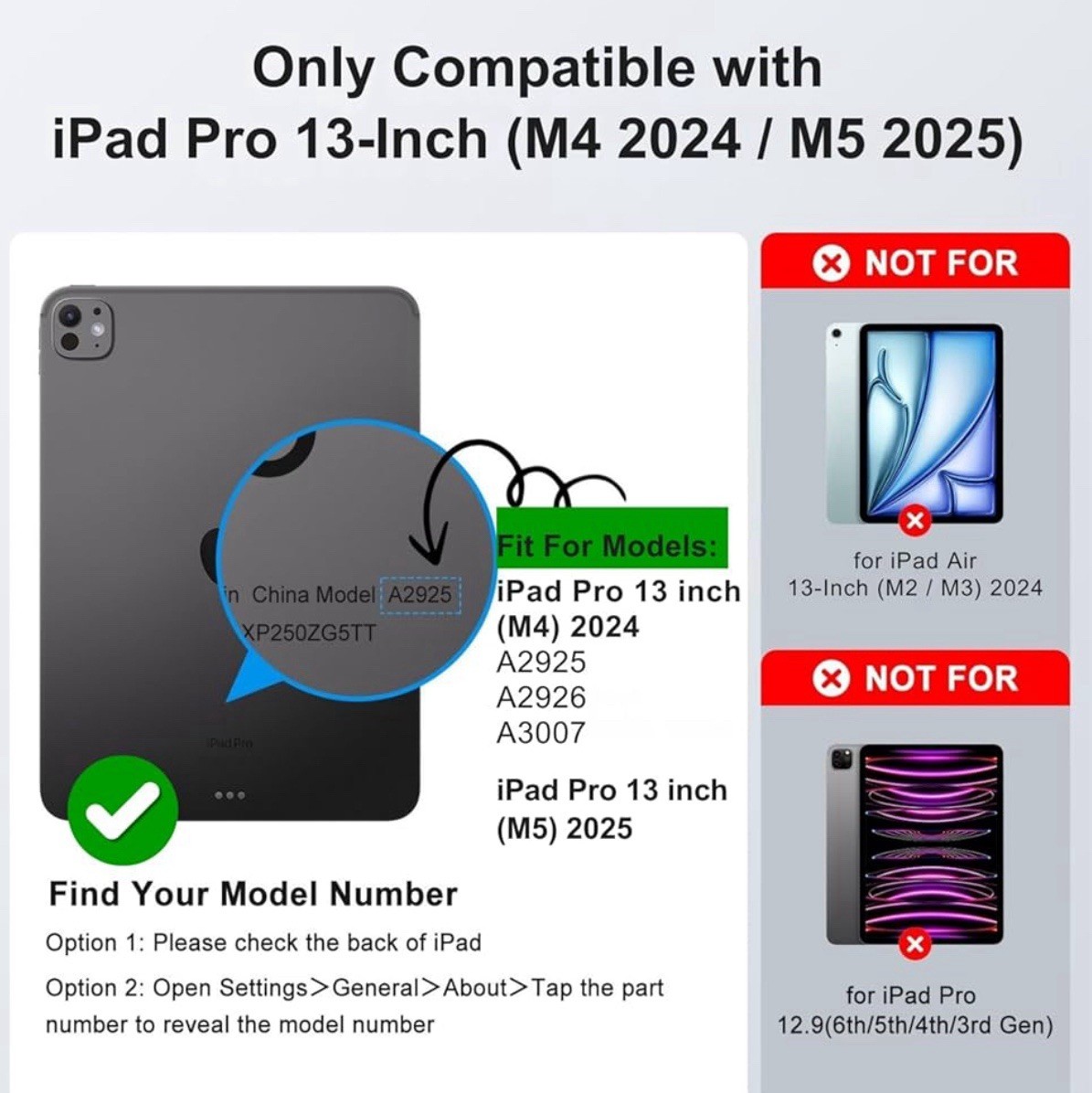 iPad Pro 13-inch (M4 2024 / M5 2025), Magic-Style Magnetic Keyboard Case