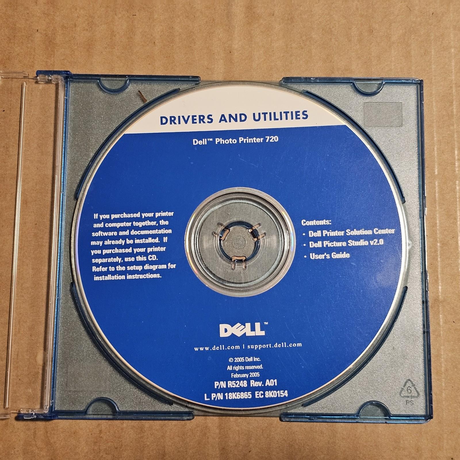 Dell PC CD-ROM Drivers & Utilities Dell Photo Printer 720 Installation Software