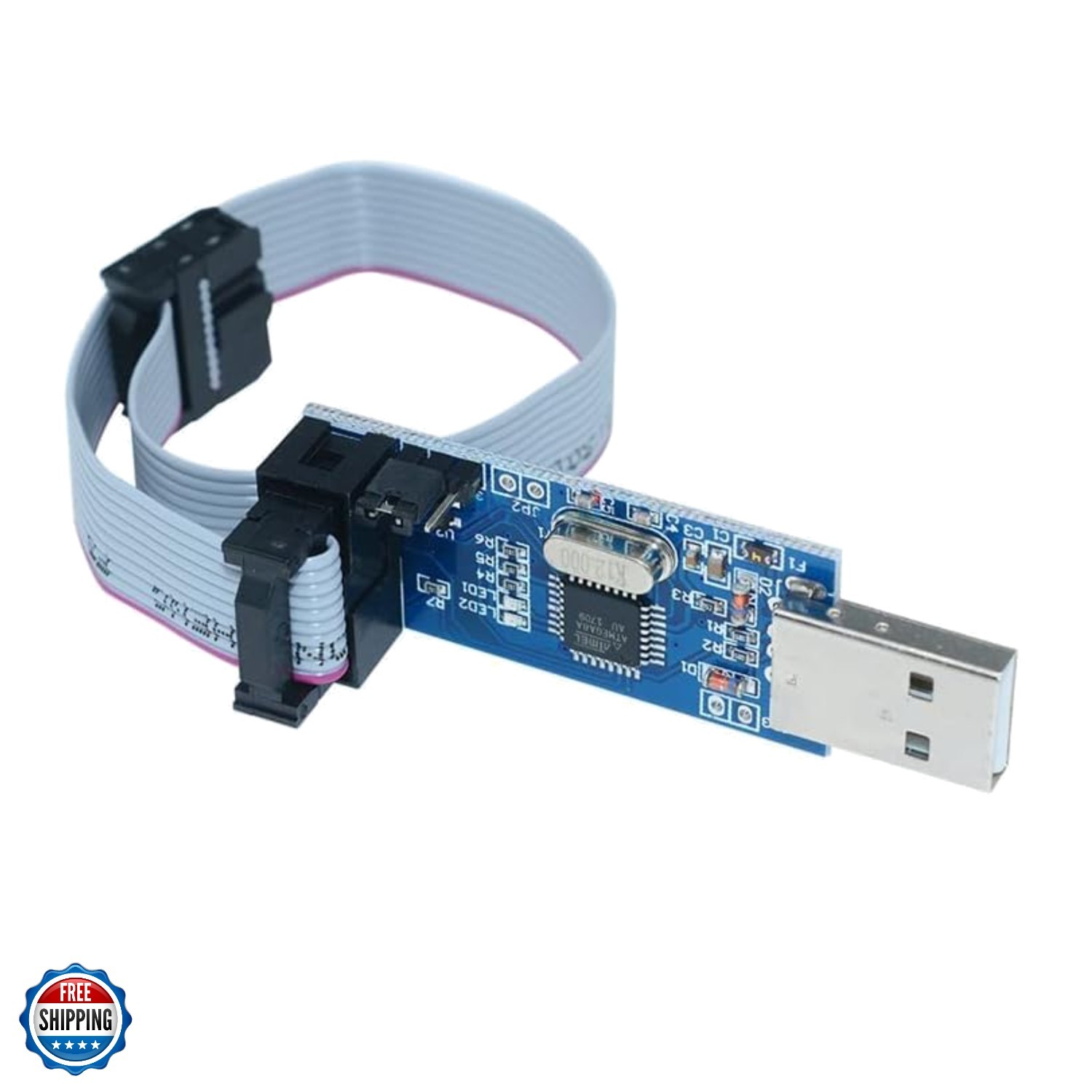 51 AVR ATMEGA8 Programmer USBasp USB ISP 10 Pin USB Programmer 3.3V/5V with C...