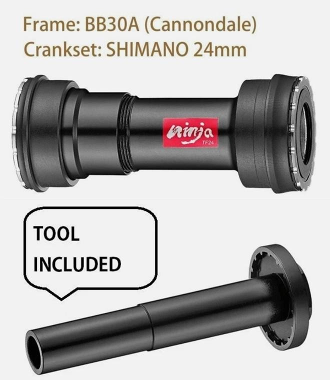 TOKEN Thread-Press Fit Bottom Bracket, BB30A & PF30A to Shimano 24mm