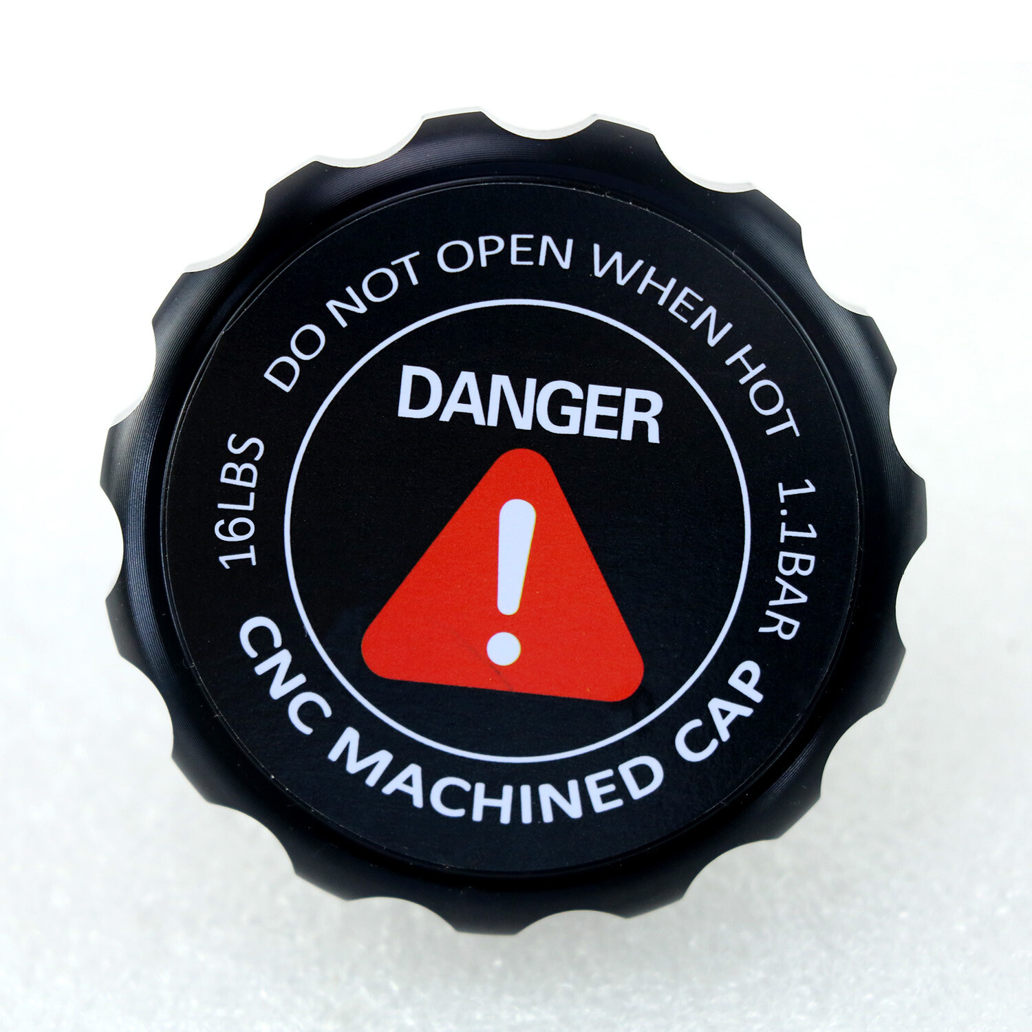 ALLOYWORKS 1.1 Bar Black CNC Machined Screw On Billet Radiator Cap