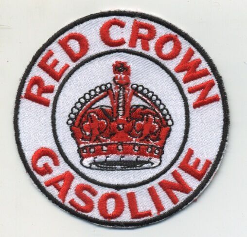 red crown gasoline patch badge hot rod drag race sales service station motor oil