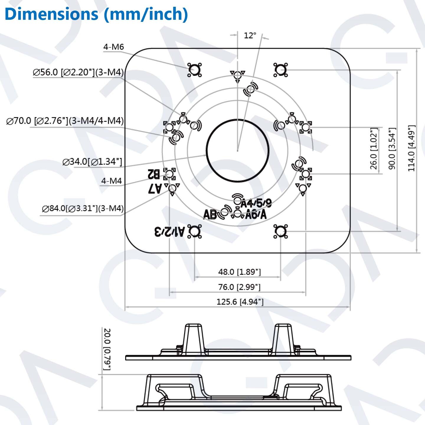 Dahua PFA152-E Universal Pole Mount Bracket Adapter For Wall Mount& Junction Box