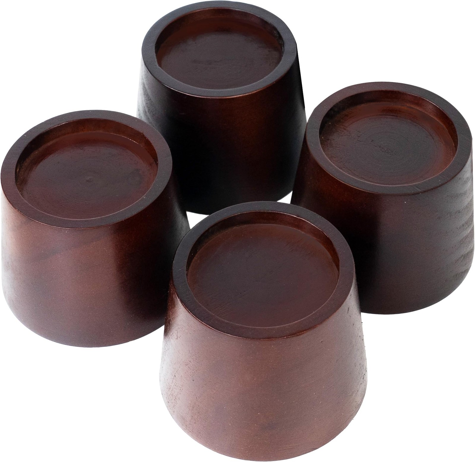 3 Inch Dark Brown Pine Wood Furniture Risers Heavy Duty 4 Pack