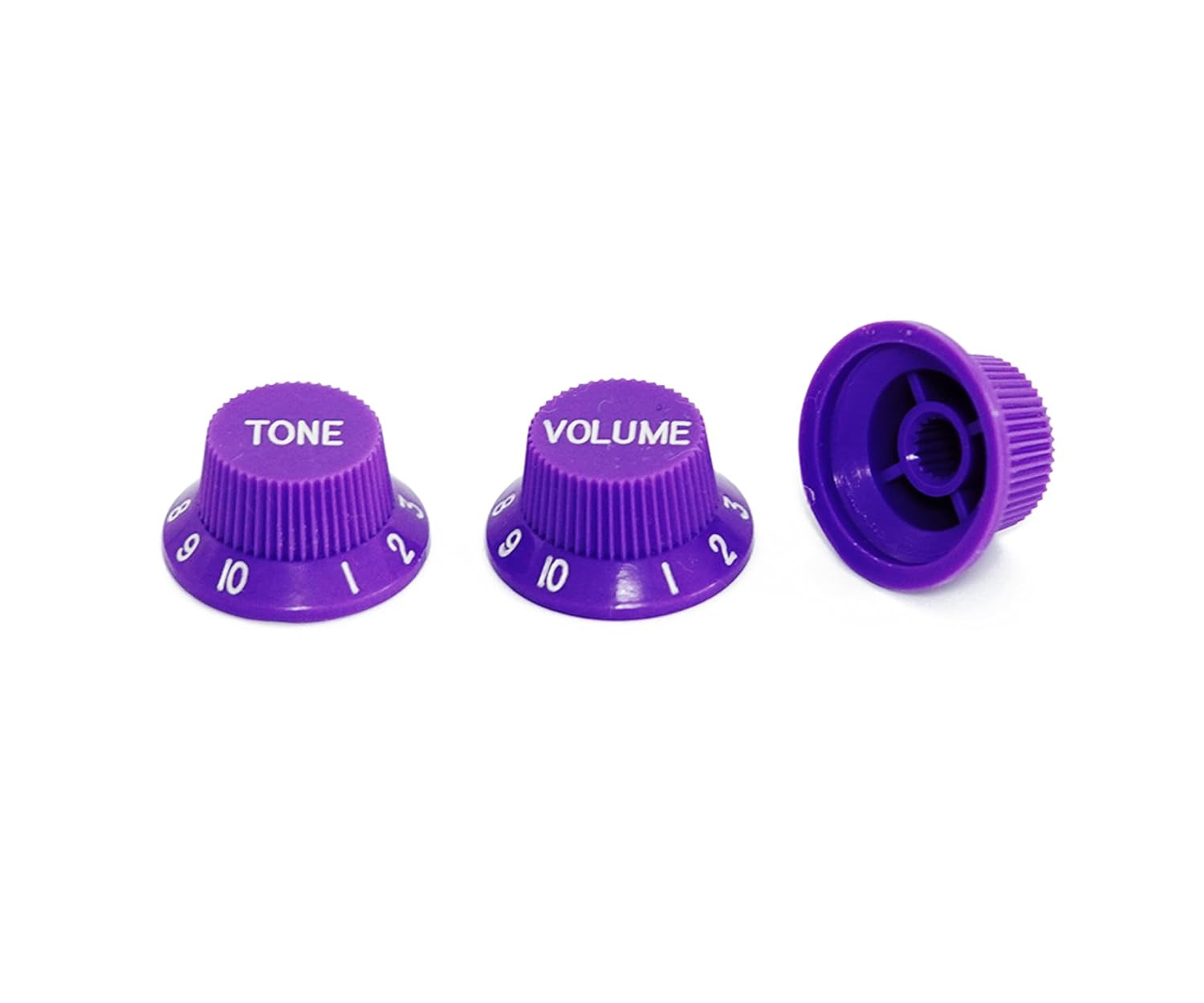 3 Piece Purple Guitar Volume and Tone Control Knobs Fit Strat