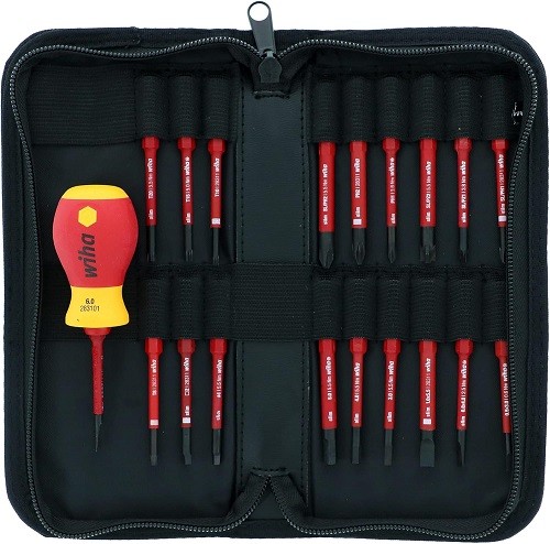 Wiha 28396 20 Piece Insulated Softfinish Slimline Blade Set