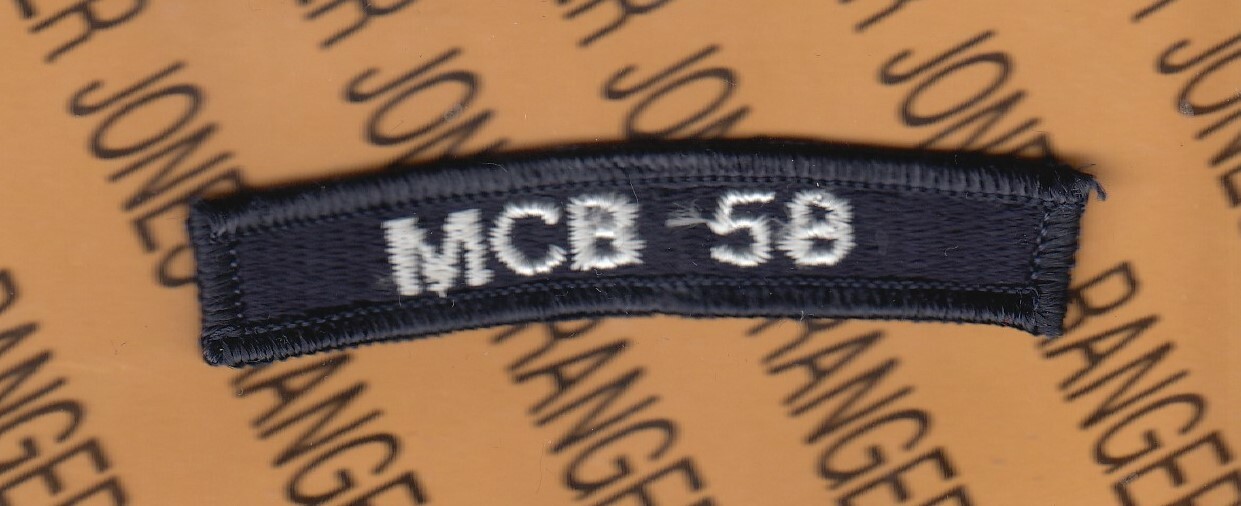 USN Navy Naval Mobile Construction Battalion MCB 58 Seabees Tab 3" arc patch