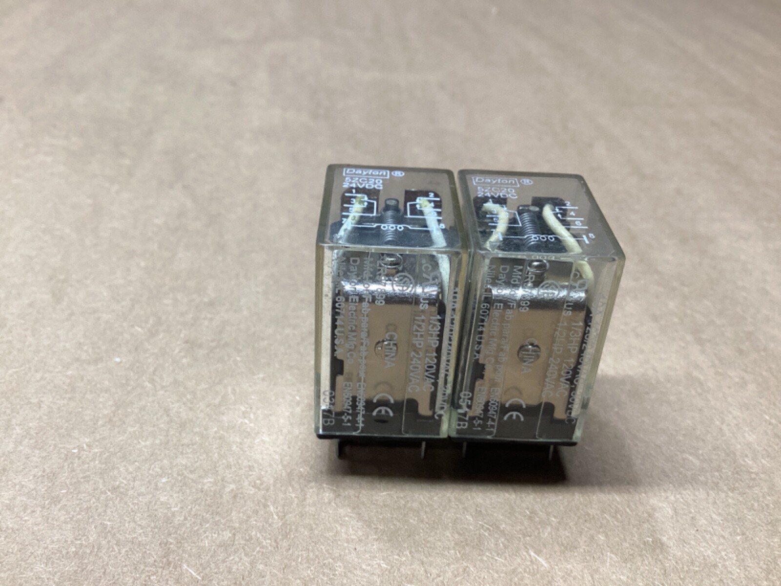 Lot of 2 DAYTON 5ZC20 RELAY #114L79