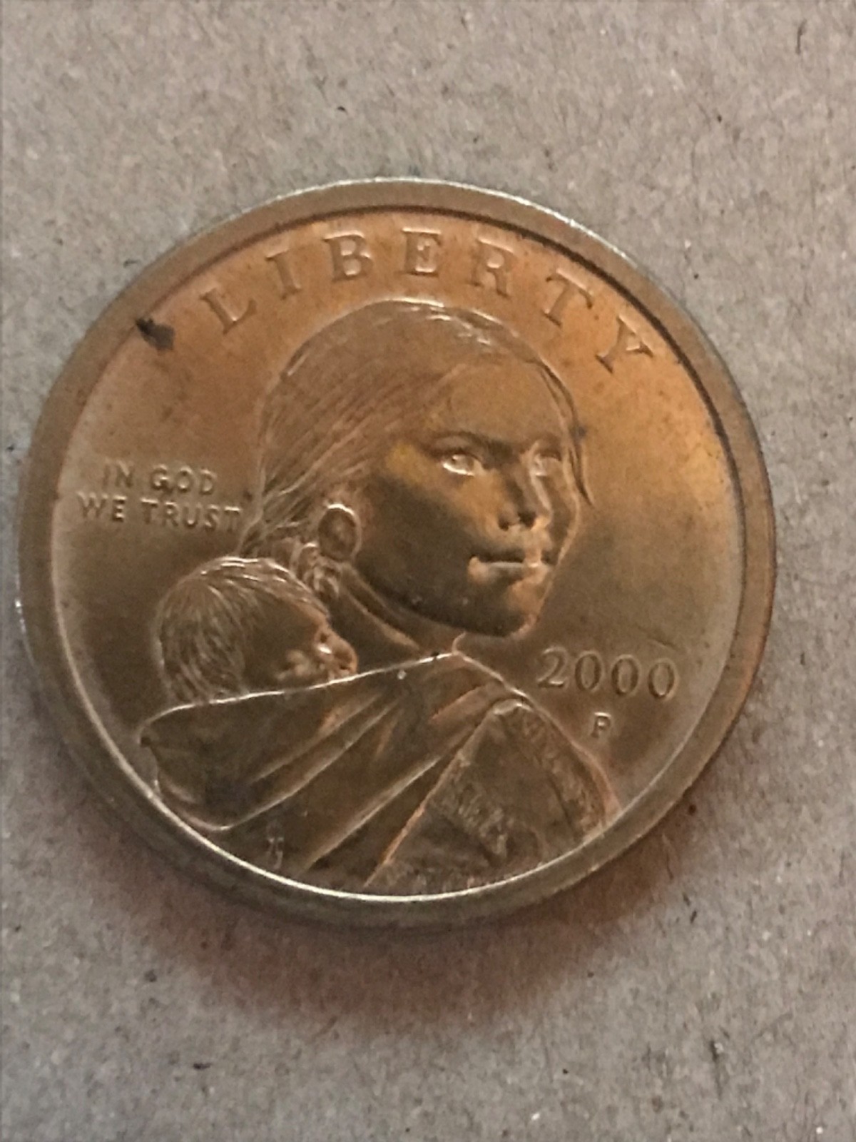 Uncertified/Ungraded 2000-P Sacagawea Dollar Coin With No Edge Lettering
