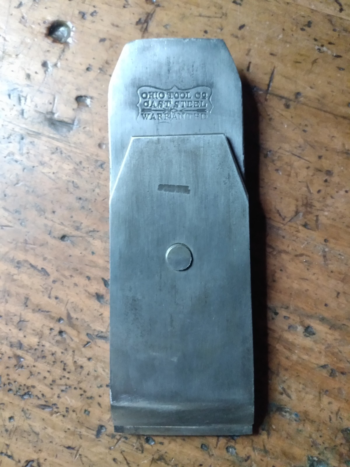 OHIO TOO. 2-1/4" (aprox) DBL TAPER plane blade and chip breaker. SEE FULL DESC.