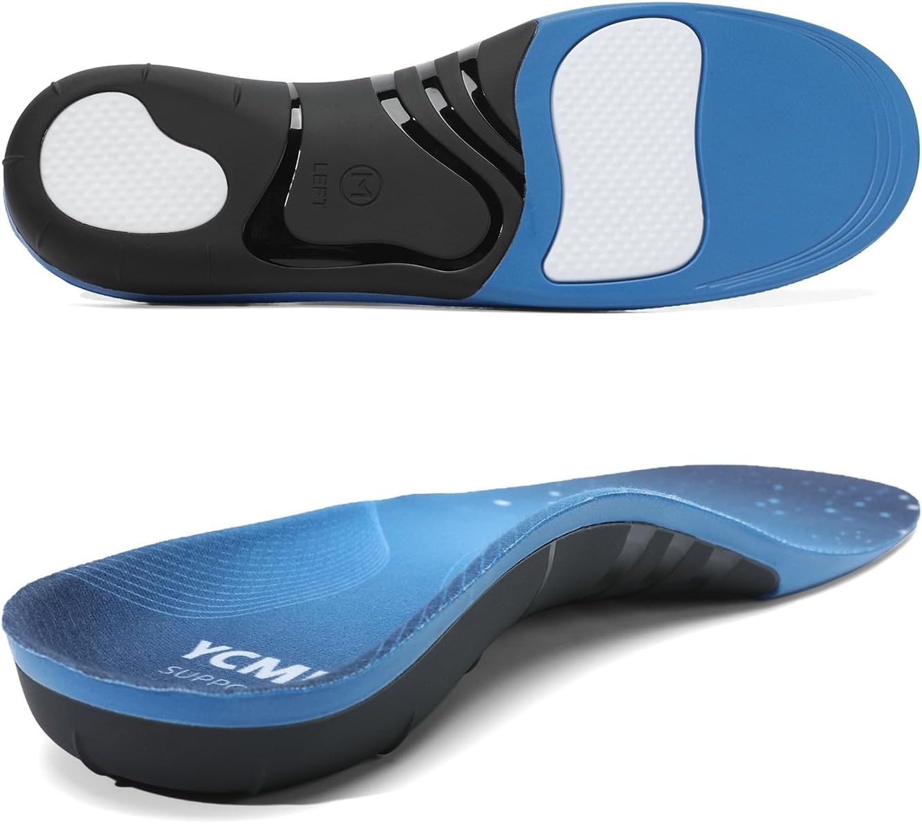 YCMM Heavy-Duty Orthotic XS(Men 4.5-6/Women 5.5-7), Blue-no Ventilation Holes
