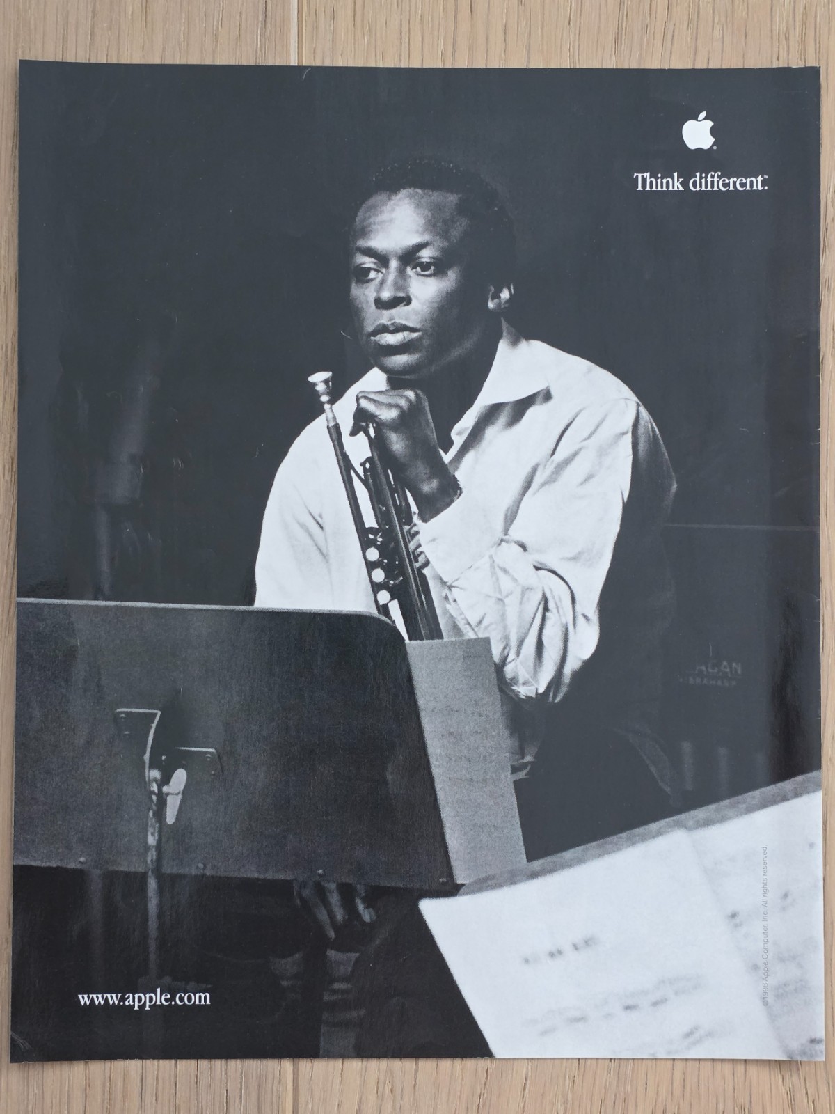 1999 PRINT AD Apple 'THINK DIFFERENT' with Jazz Legend Miles Davis