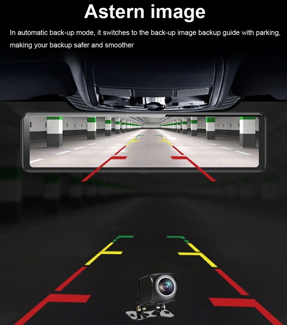 12 Inch 4 Cameras 4K WIFI Dash Cam 360 Degree Panoramic Monitoring ADAS Recorder