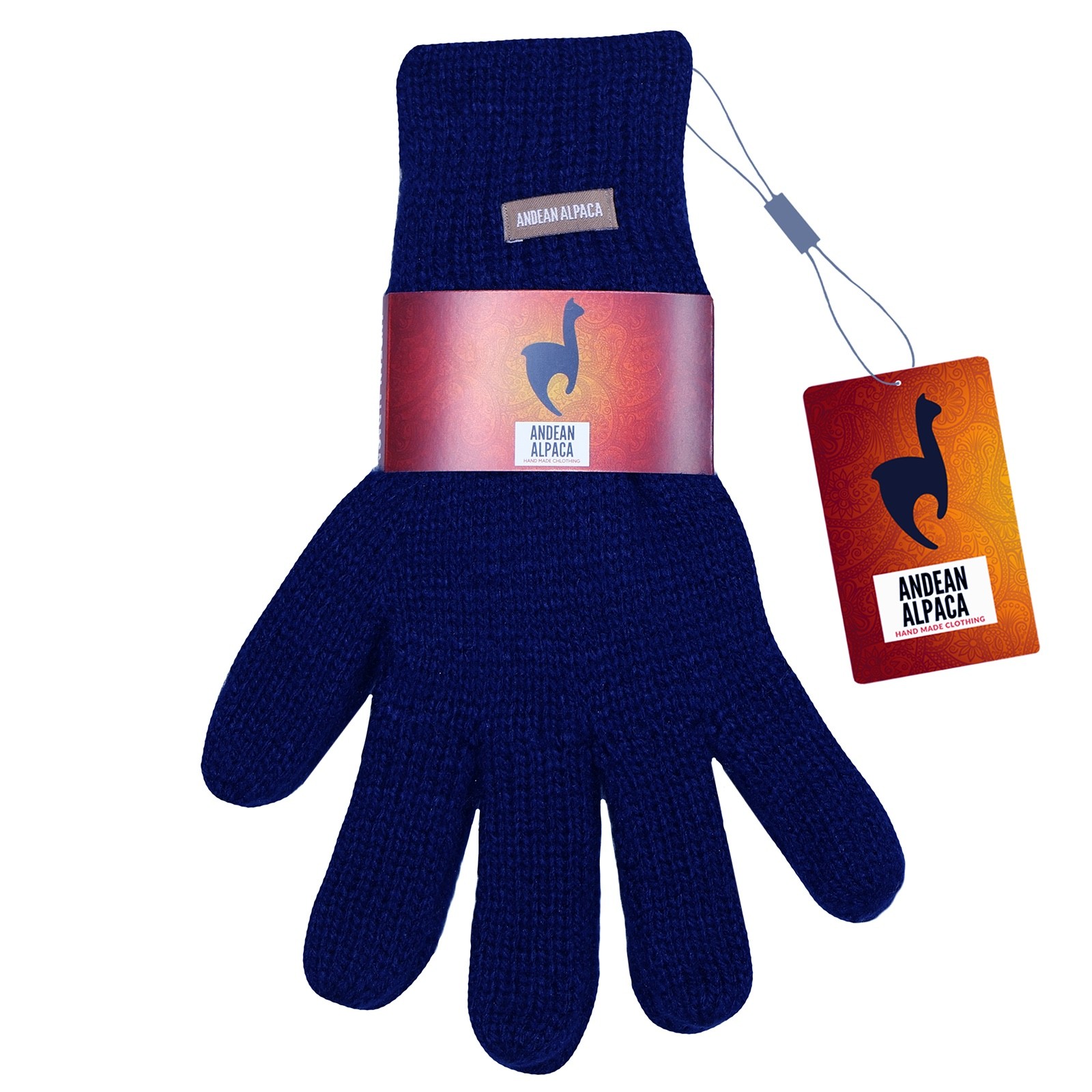 HANDMADE ANDEAN ALPACA MEN'S L BLUE GLOVES