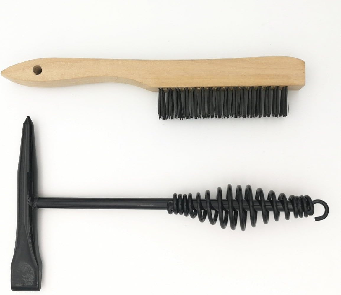 Welding Chipping Hammer with Coil Spring Handle,10.5",Cone and Vertical Chisel,1