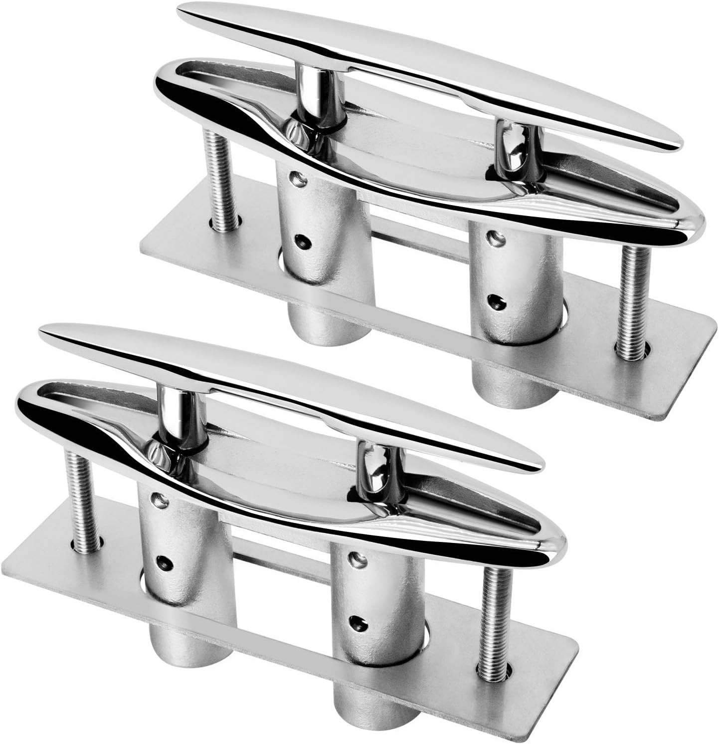 2Pcs Boat Cleat 6" Pull Up Cleat Flush Mount Stainless Steel Deck Fittings