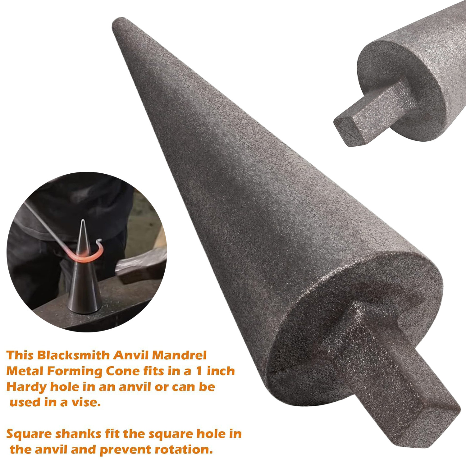 Blacksmith Anvil Mandrel Metal Forming Cone 1" Hardy Tool Vintage Gunsmith
