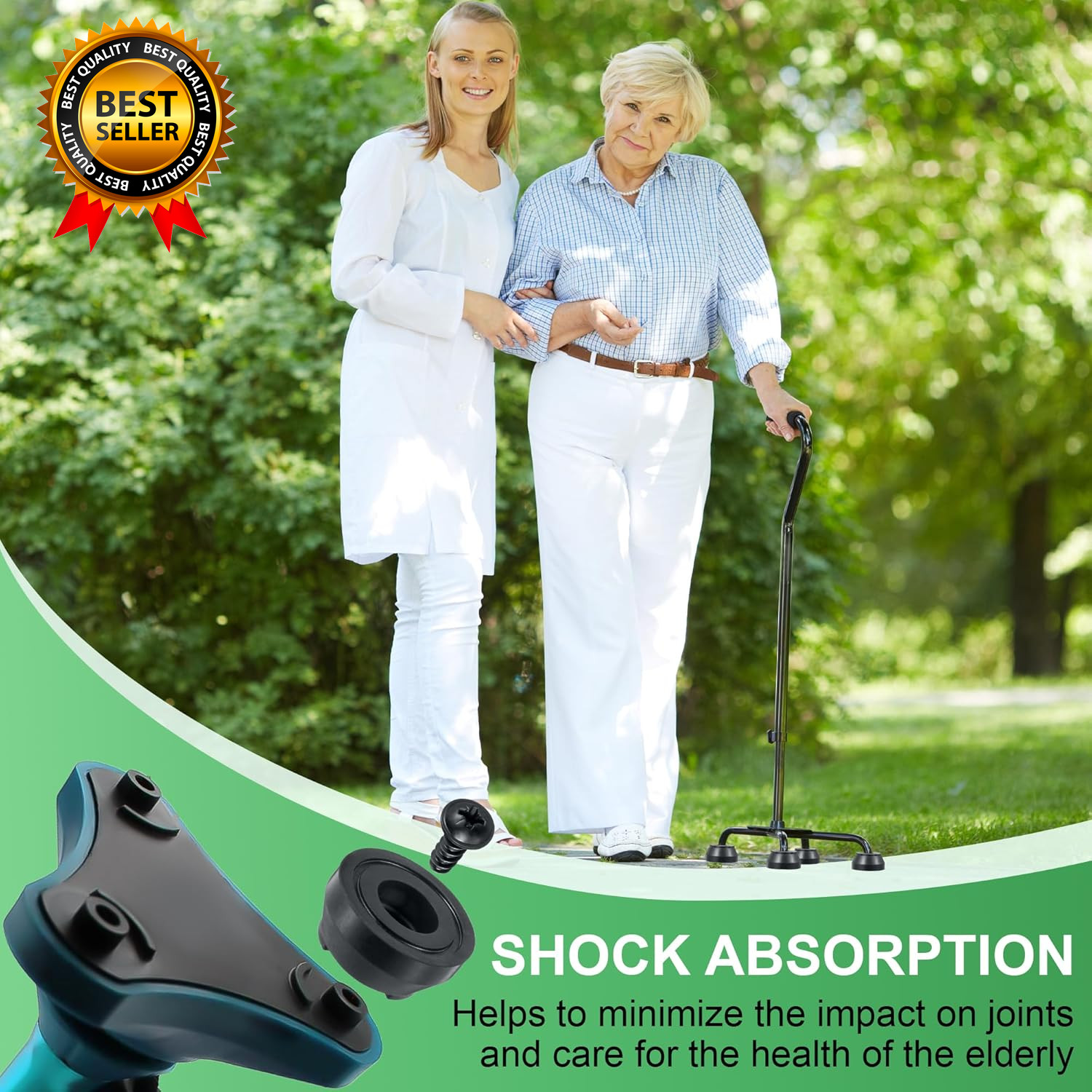 6 Pack Walking Cane Tips Compatible with Hurrycane Replacement Feet Cane Rubber