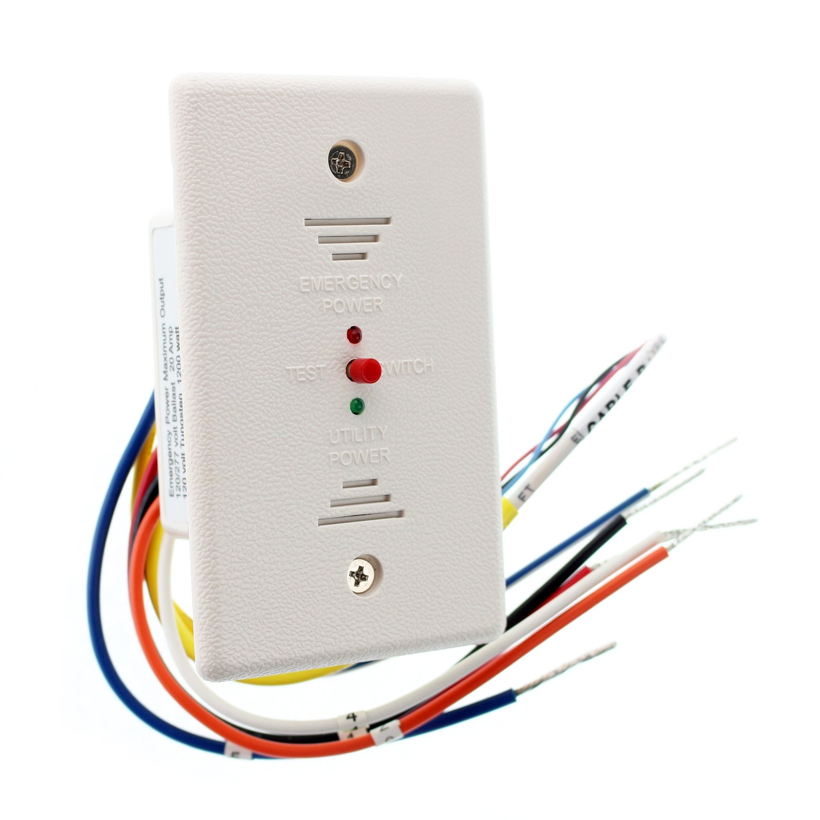 LVS Controls EPC-1-D-120V/277V Emergency Lighting Power Control Switch, White
