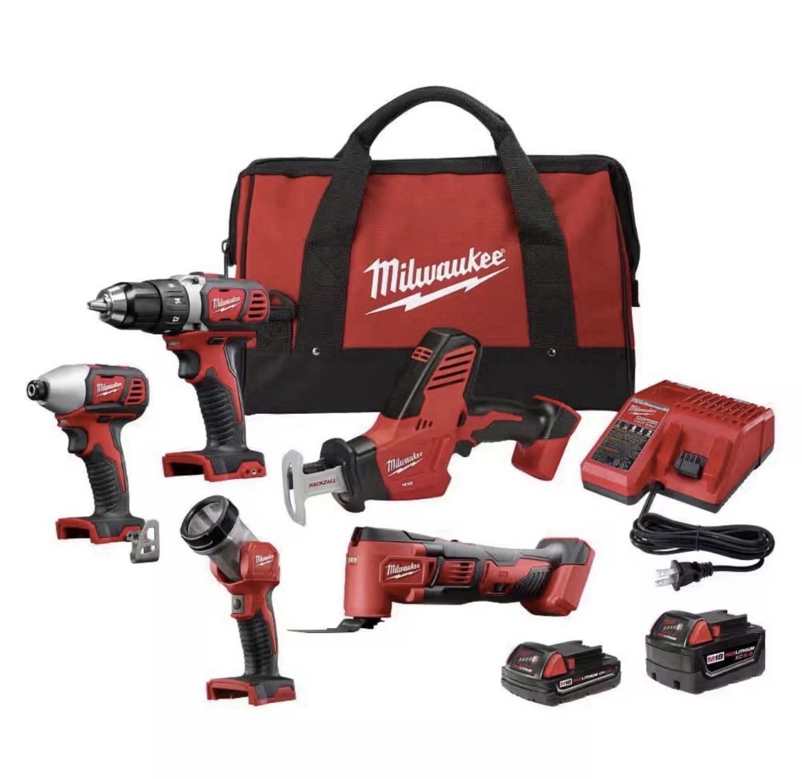 Milwaukee M18 2694-25 Cordless 5 Tool Combo Kit 2 Batteries & Charger