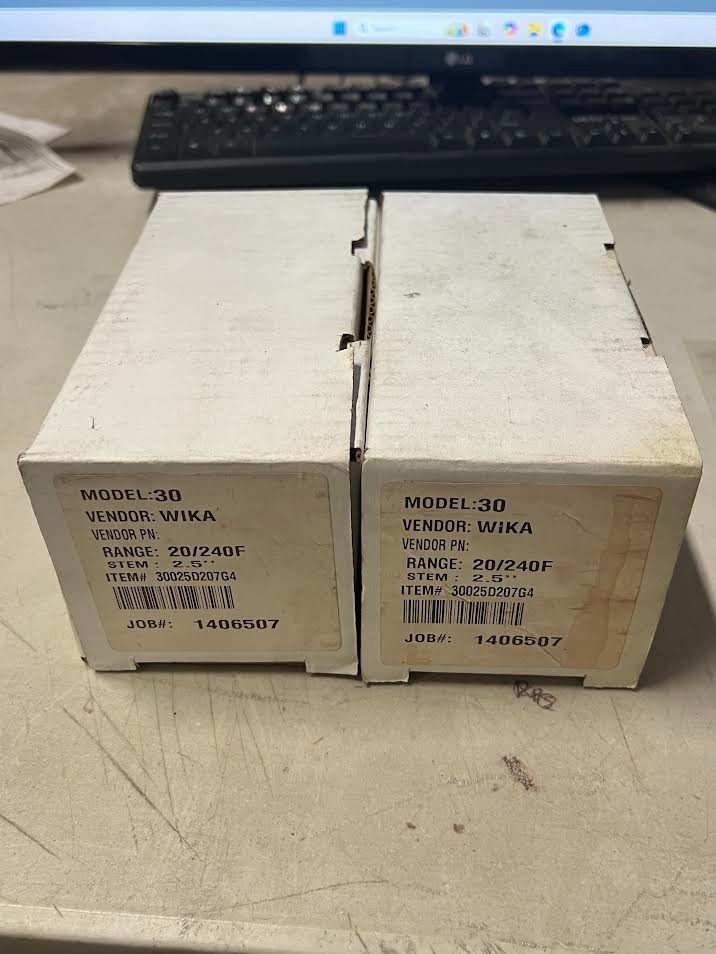Lot of 2 WIKA 2.5" 20-240F Temperature Gauge 30025D207G4 New NIB