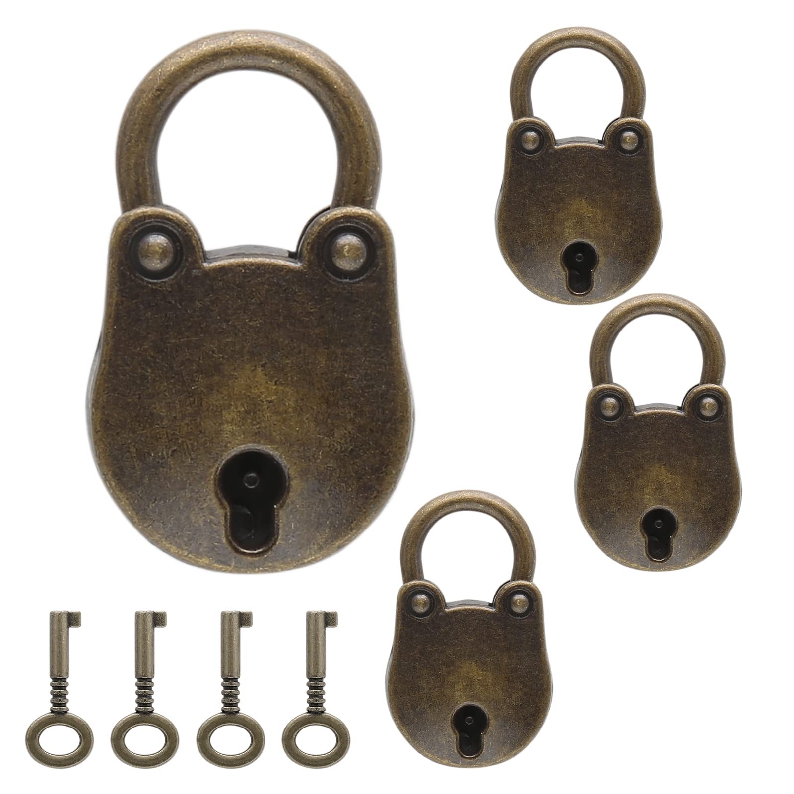 Candados antiguos de metal vintage con llave, candados de estilo antiguo
