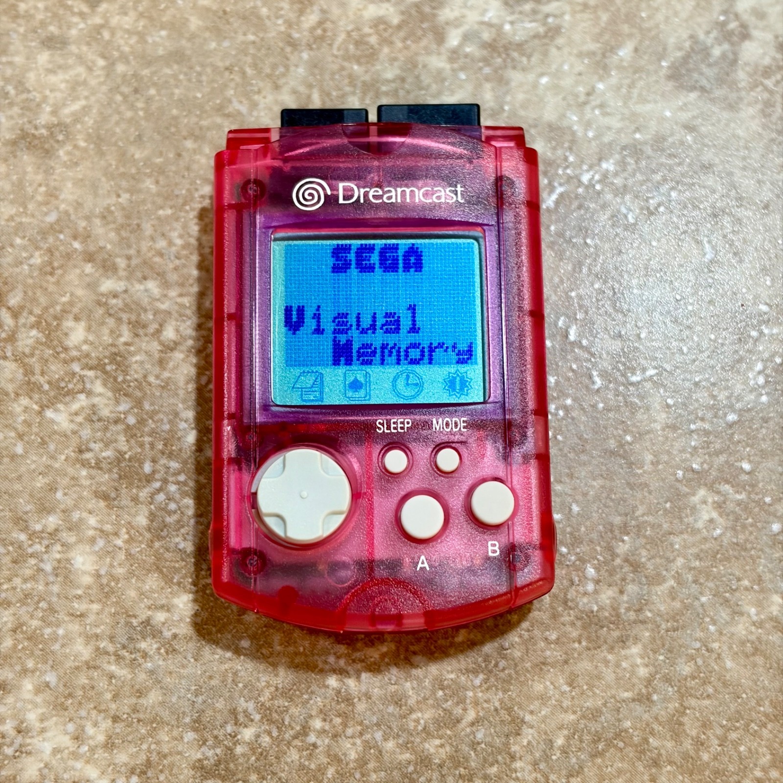 Sega Dreamcast VMU Pink Translucent Visual Memory Unit HKT-7000 Pink Memory Card